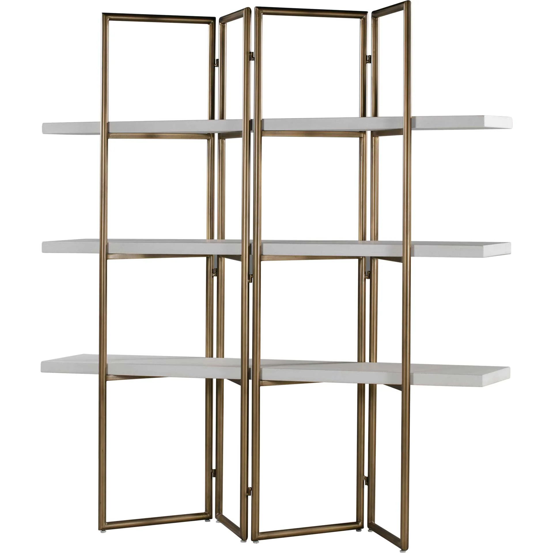 Kuthun Concrete Bookcase Brass/White - Image 2
