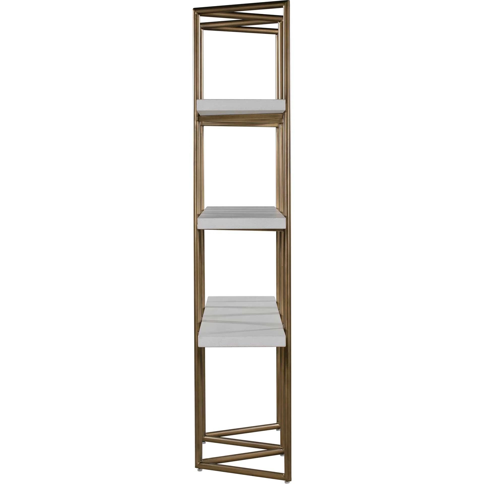 Kuthun Concrete Bookcase Brass/White - Image 3