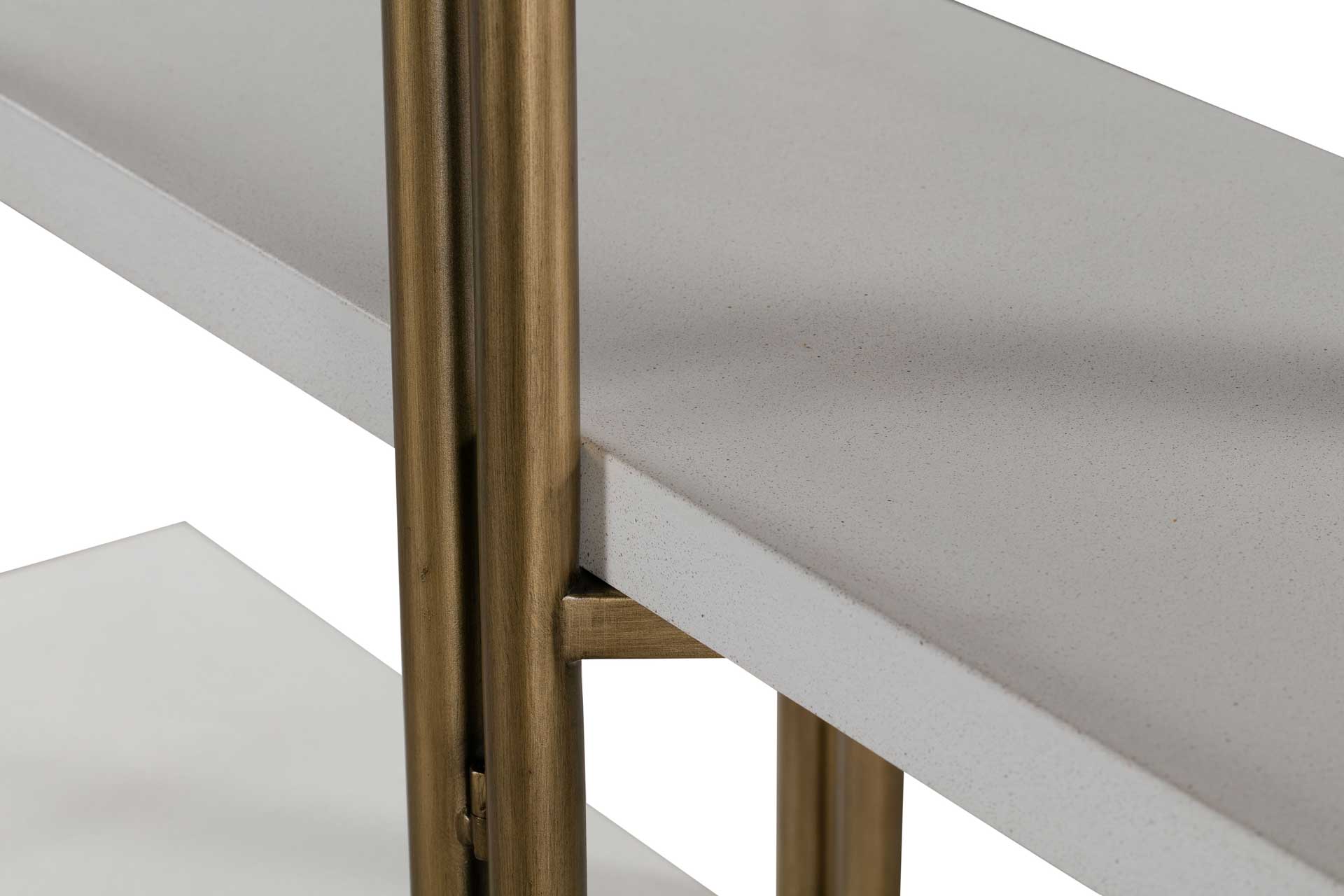 Kuthun Concrete Bookcase Brass/White - Image 5