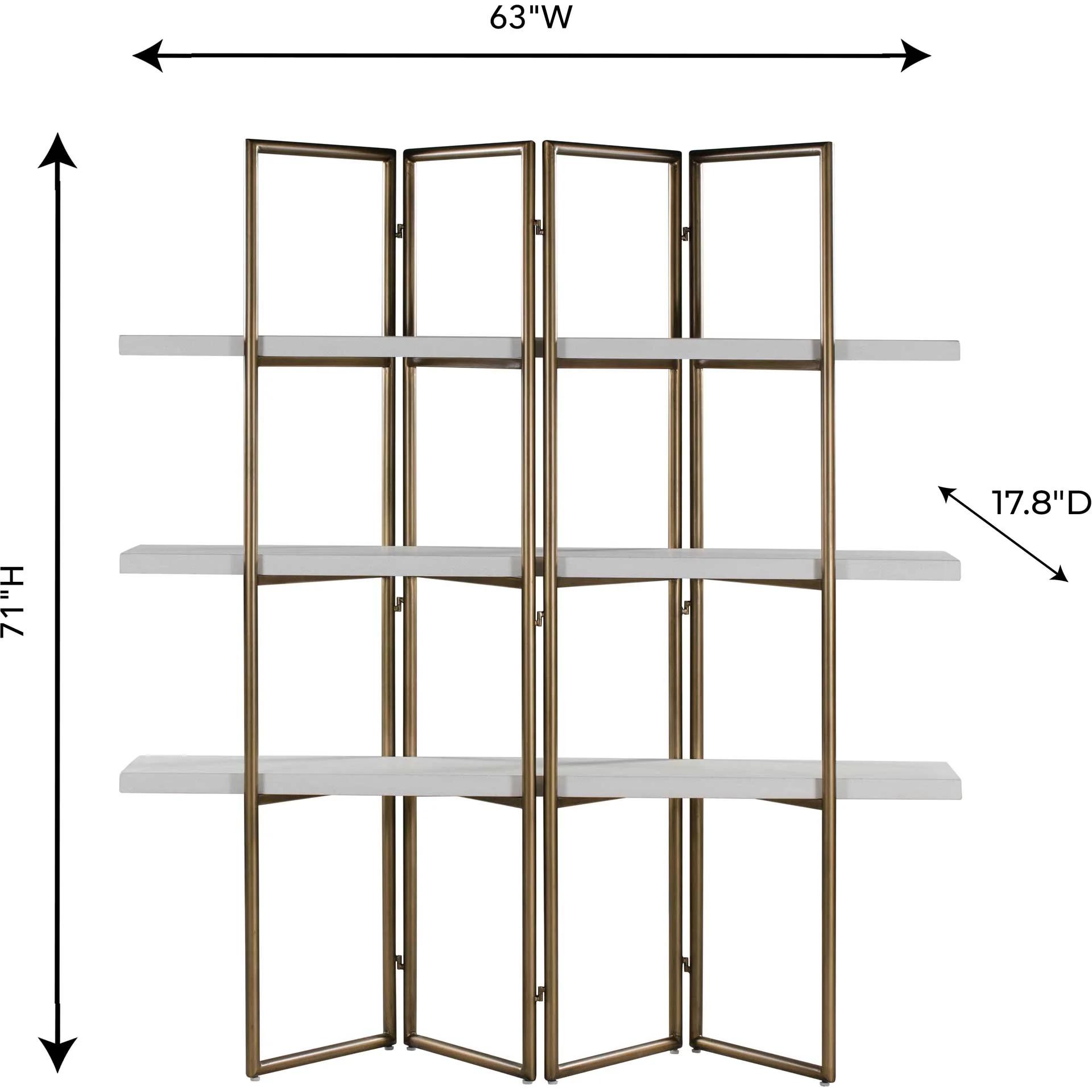 Kuthun Concrete Bookcase Brass/White - Image 7