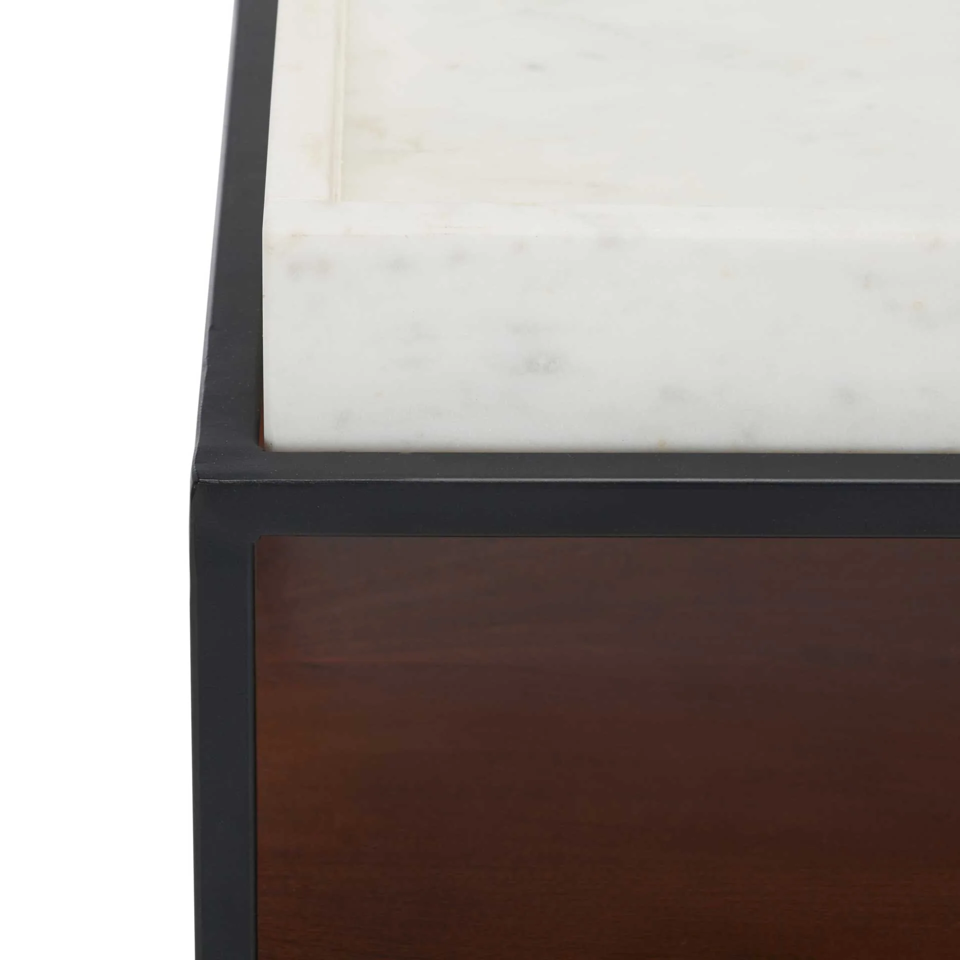Kylen 2 Tier Accent Table White/Walnut/Black - Image 3