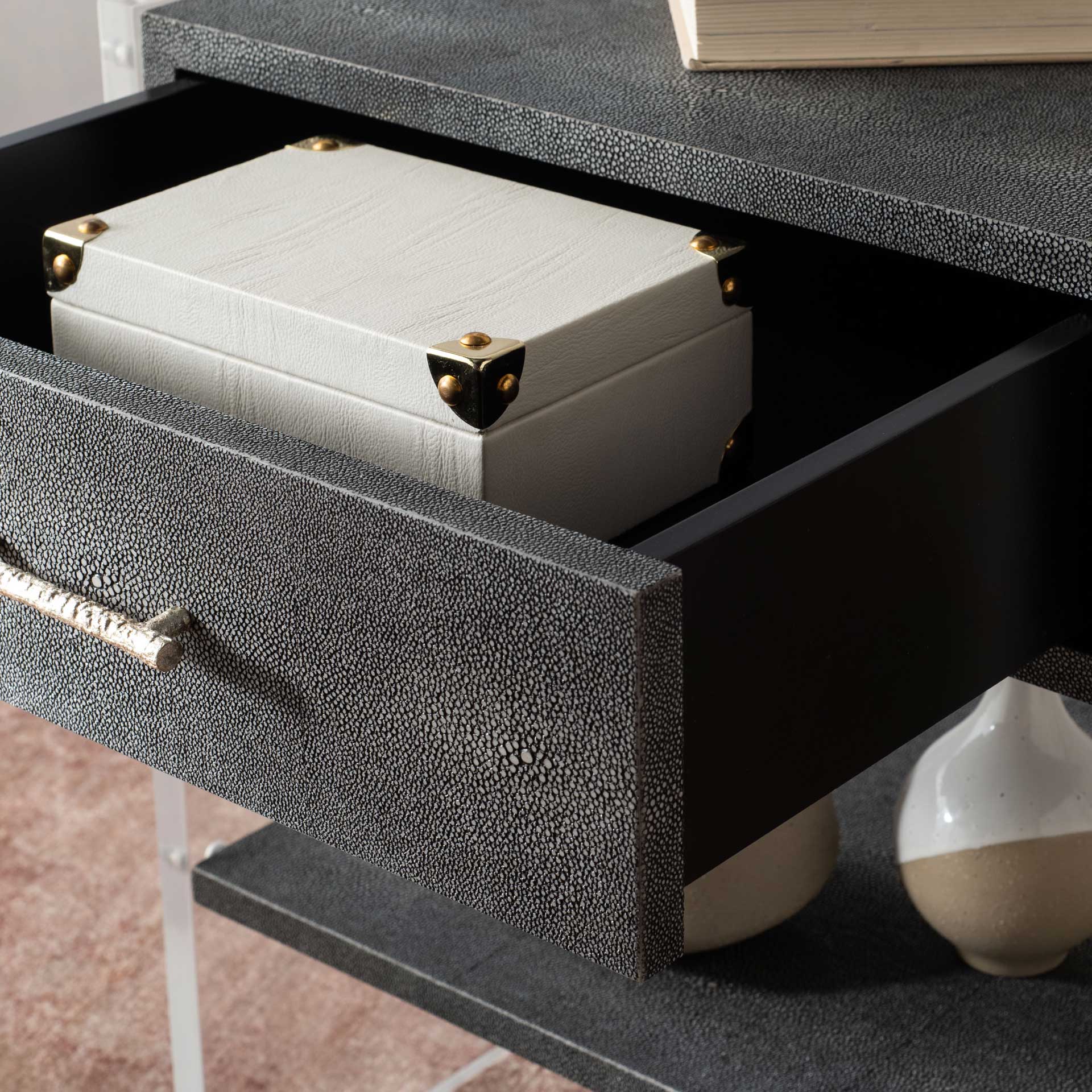 Kyler 1 Drawer Acrylic Nightstand Black - Image 10