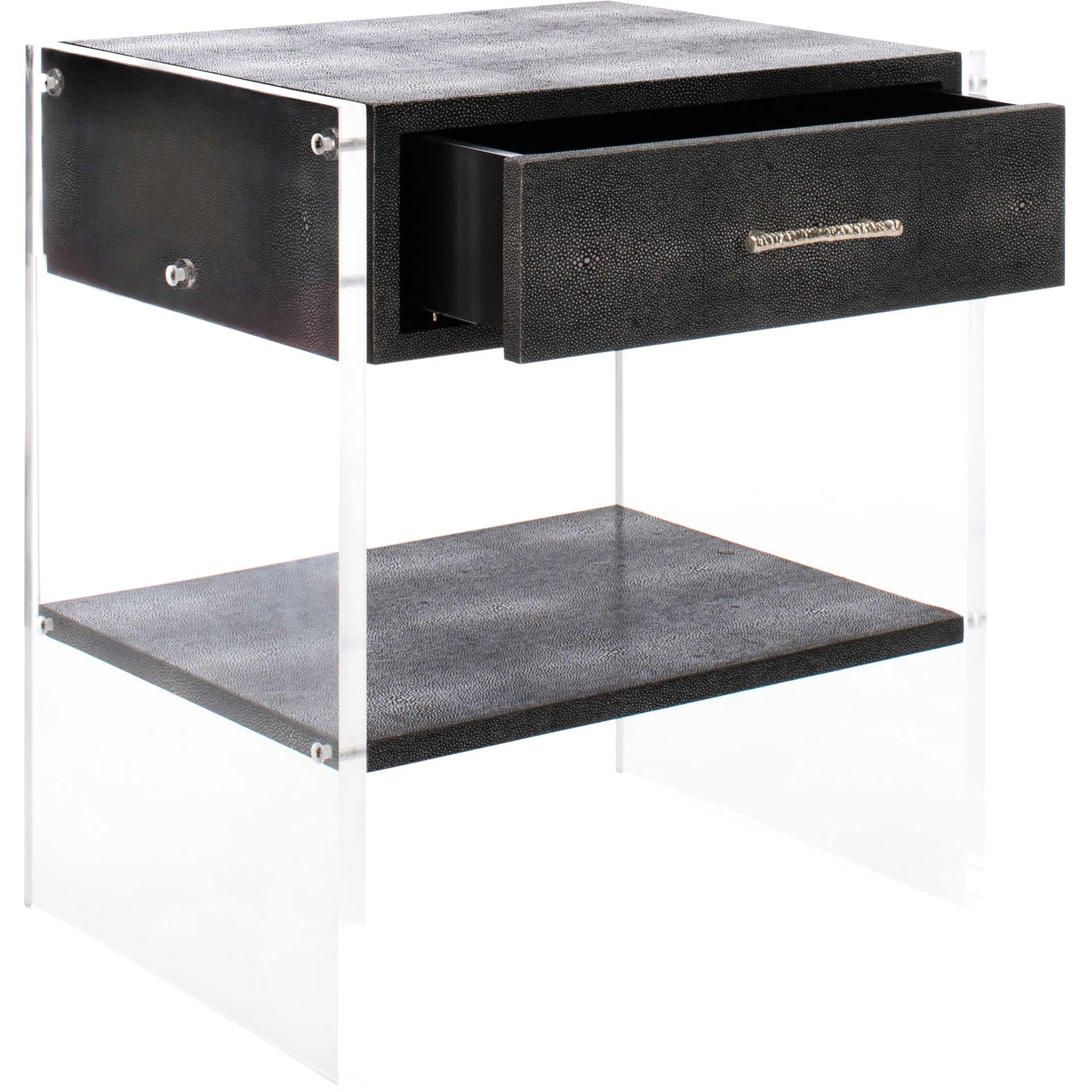 Kyler 1 Drawer Acrylic Nightstand Black - Image 2