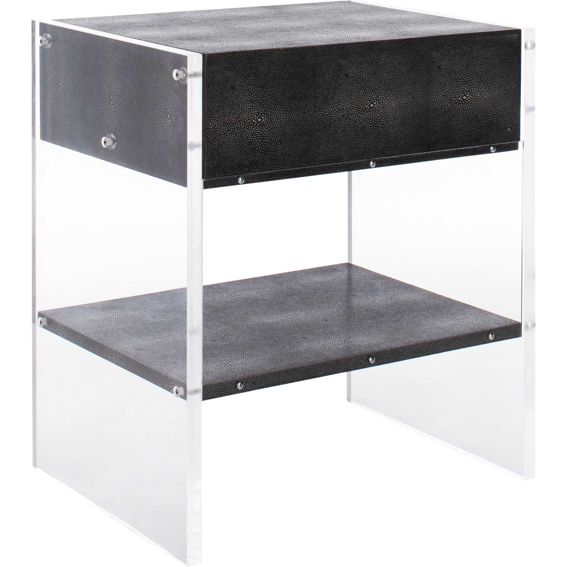 Kyler 1 Drawer Acrylic Nightstand Black - Image 4