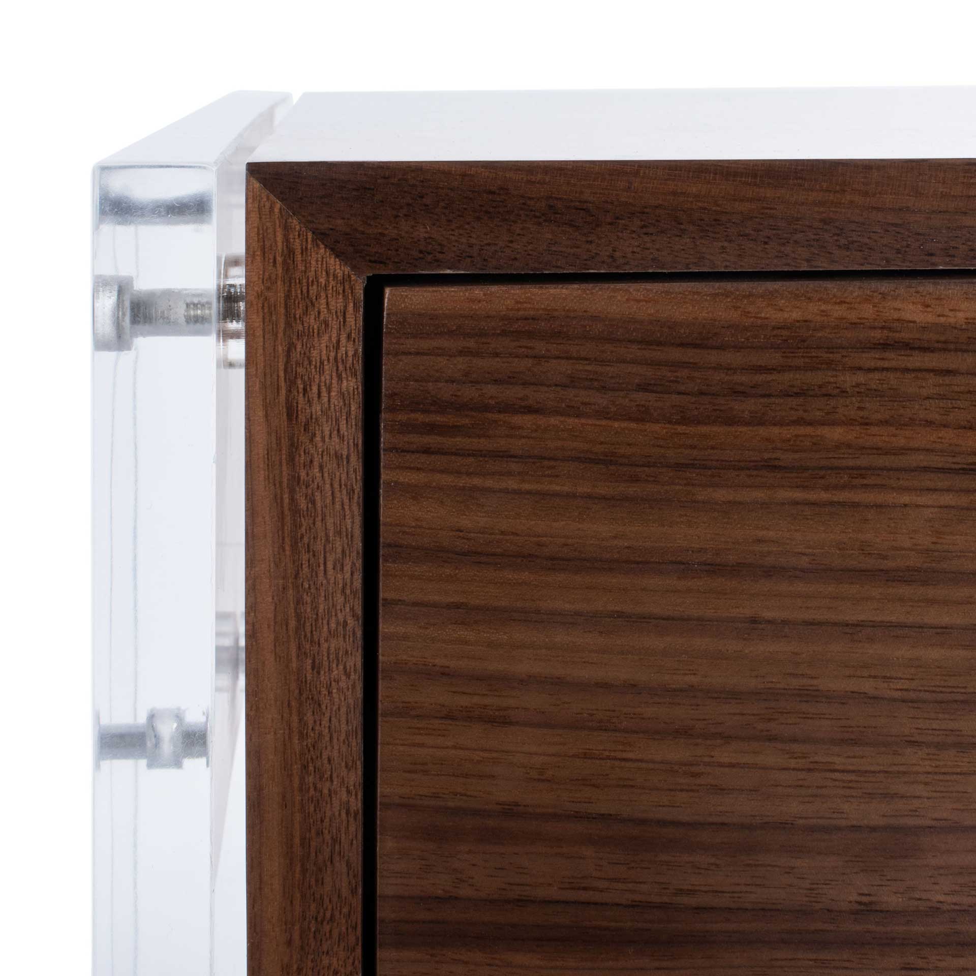Kyler 1 Drawer Acrylic Nightstand Walnut - Image 5