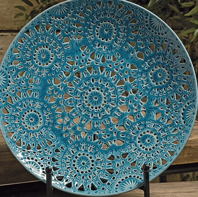 Labette Floral Pierced Charger with Iron Stand - Image 3