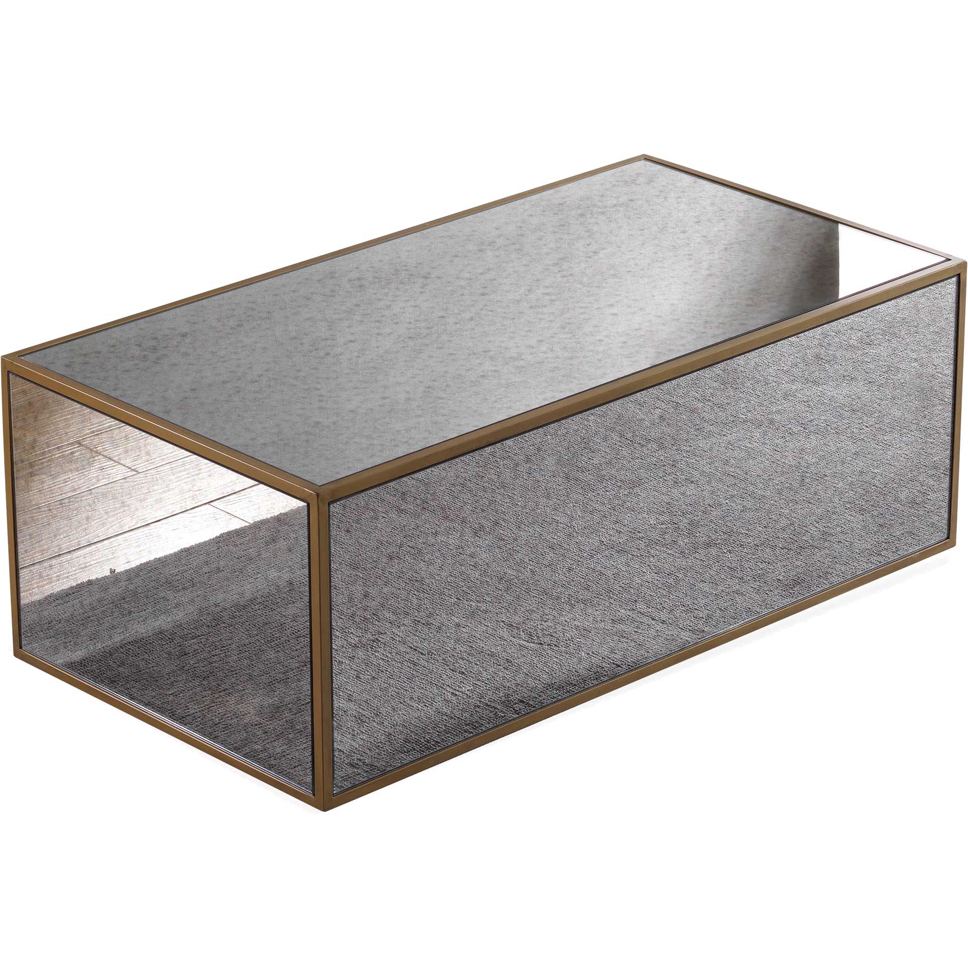 Lacey Mirrored Coffee Table Antique Mirror - Image 3