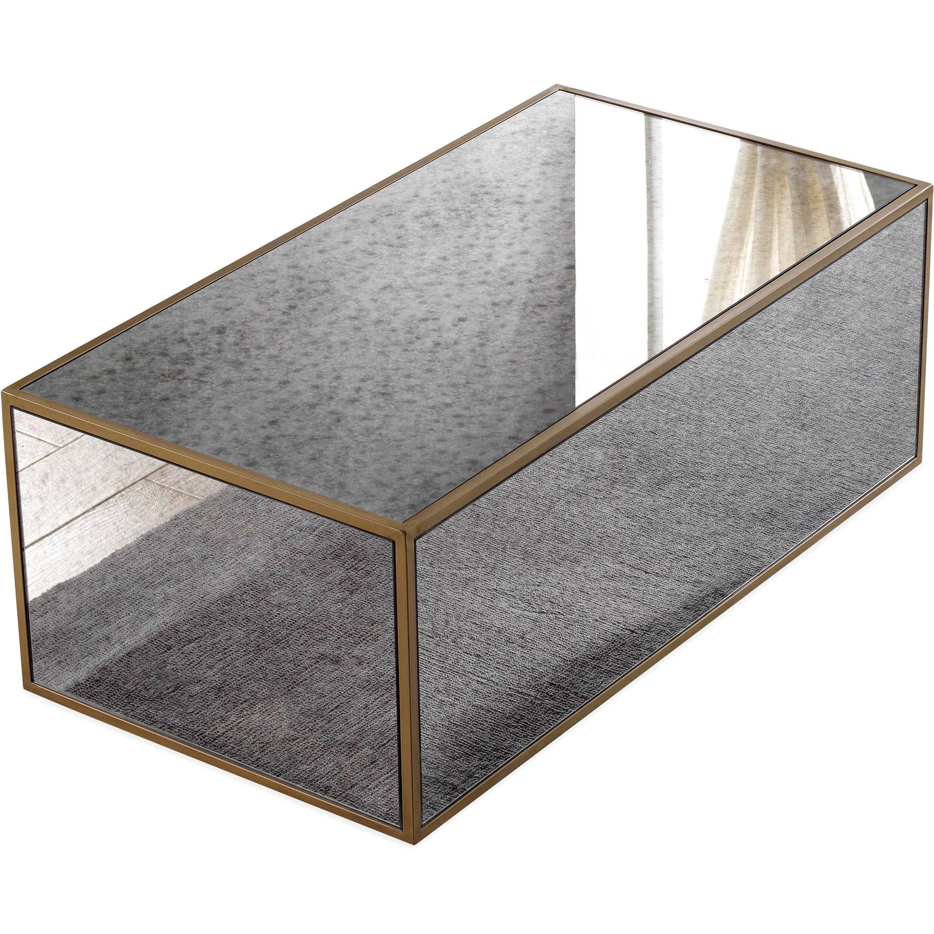 Lacey Mirrored Coffee Table Antique Mirror - Image 4