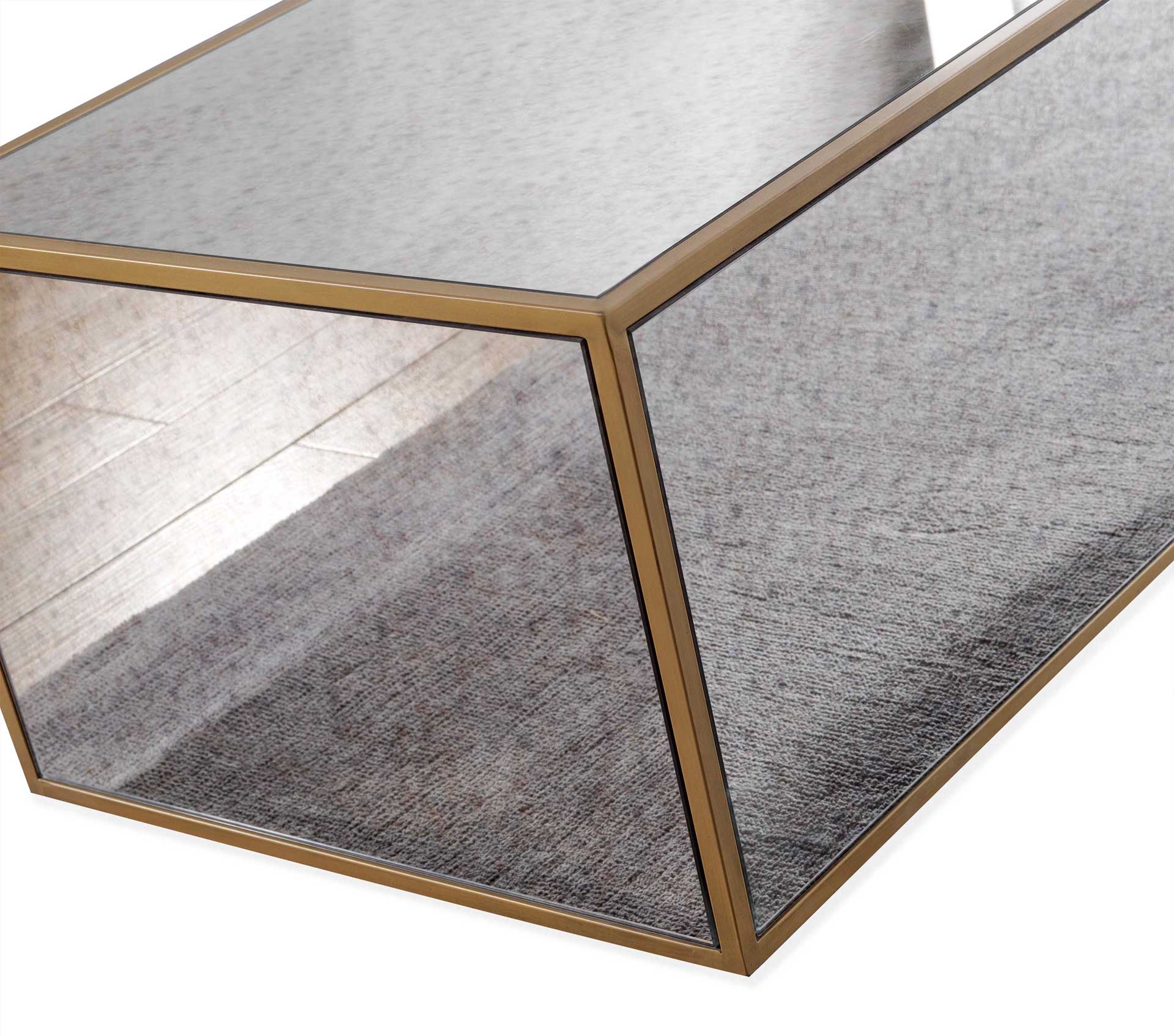 Lacey Mirrored Coffee Table Antique Mirror - Image 5