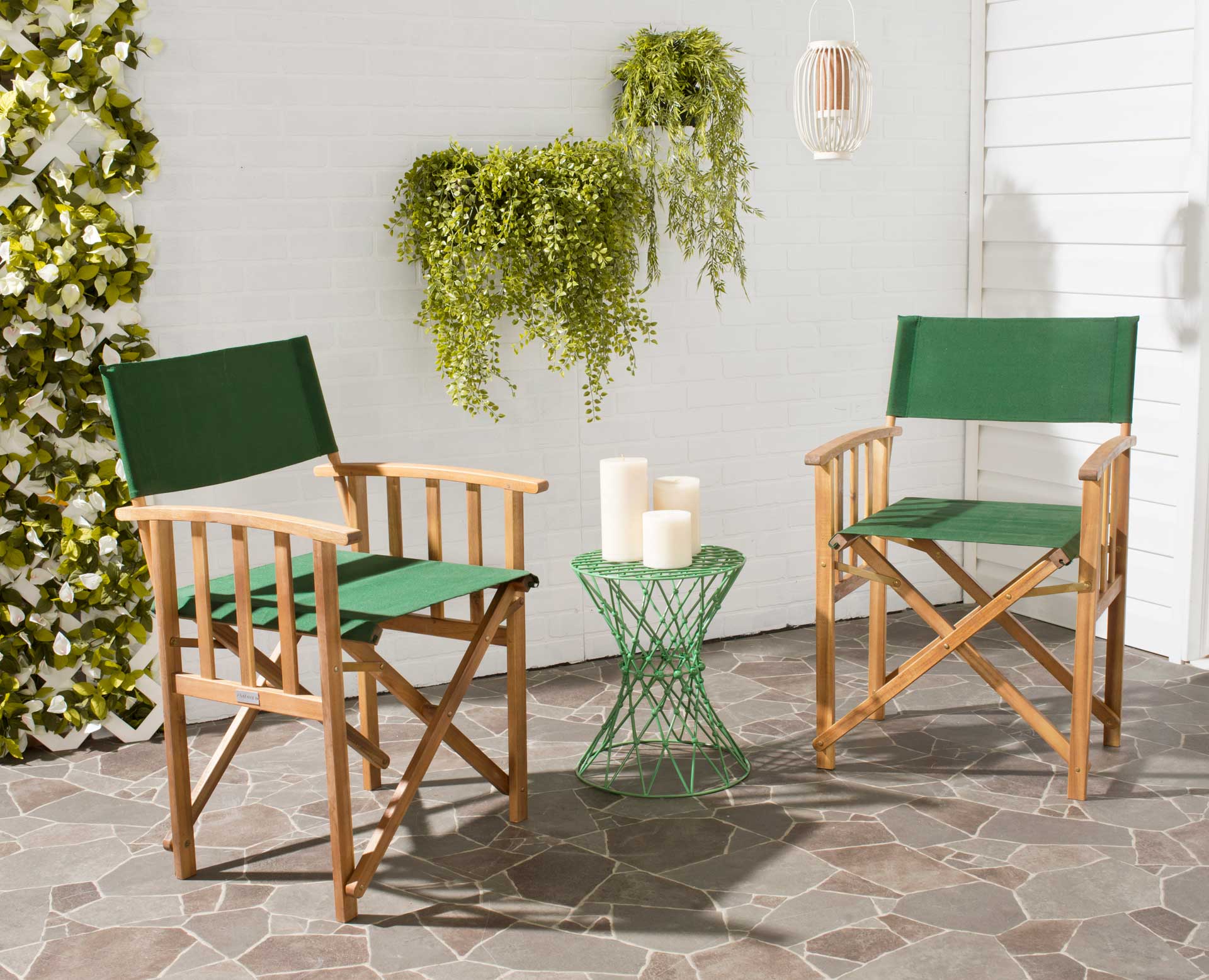Lachlyn Director Chair Teak/Green (Set of 2) - Image 5