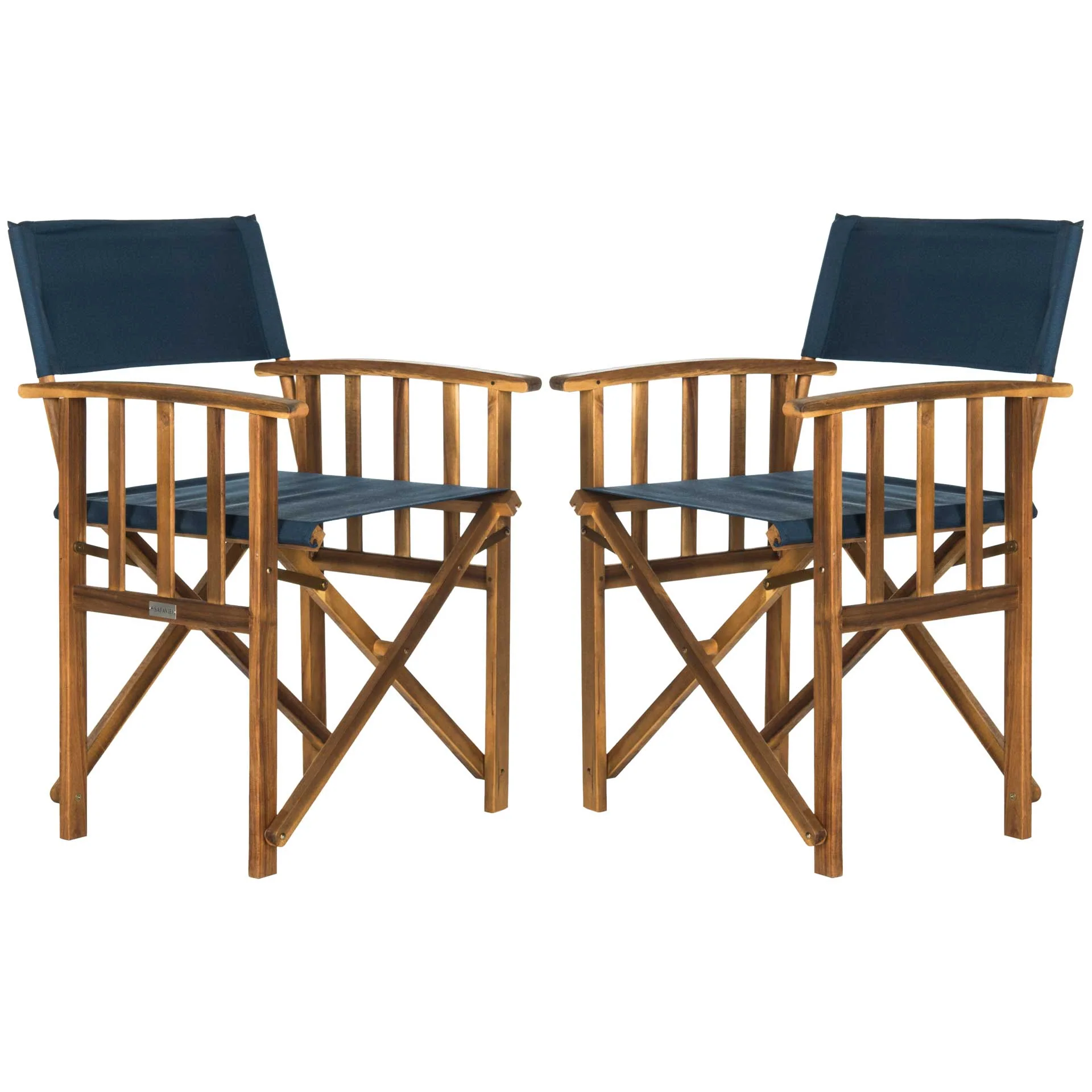 Lachlyn Director Chair Teak/Navy (Set of 2) - Image 2