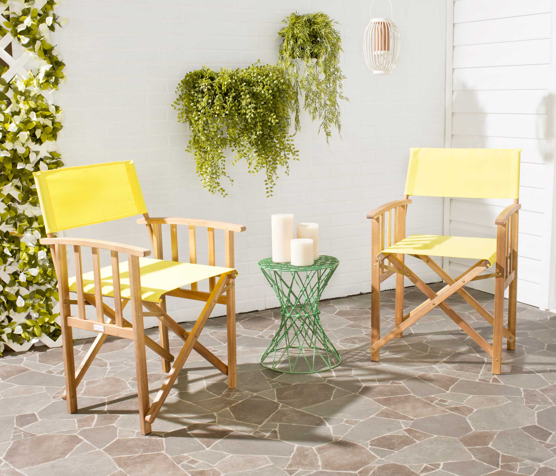 Lachlyn Director Chair Teak/Yellow (Set of 2) - Image 5