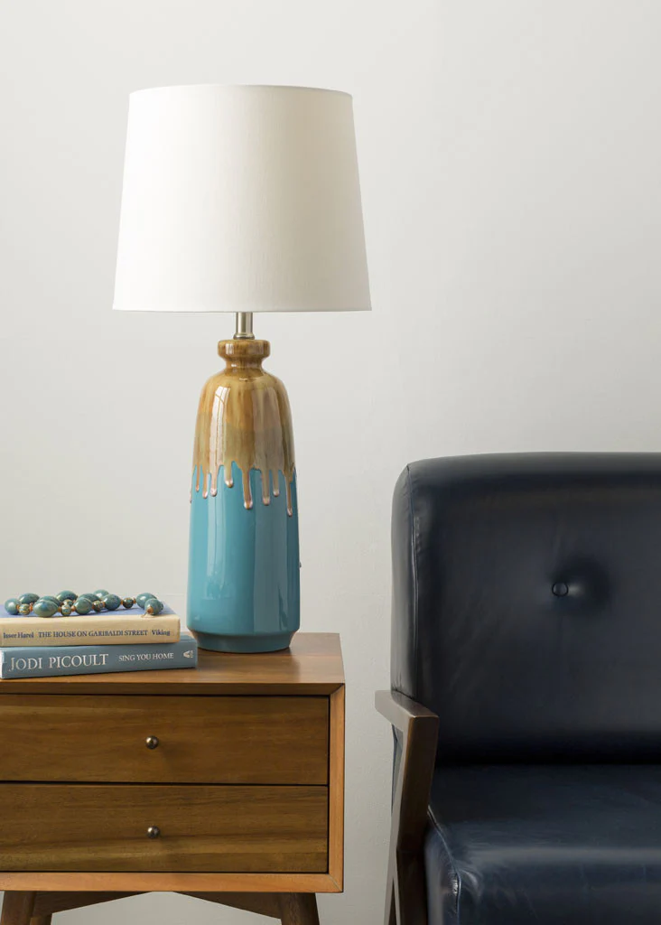 Lagoon Blue/Brown Table Lamp - Image 2