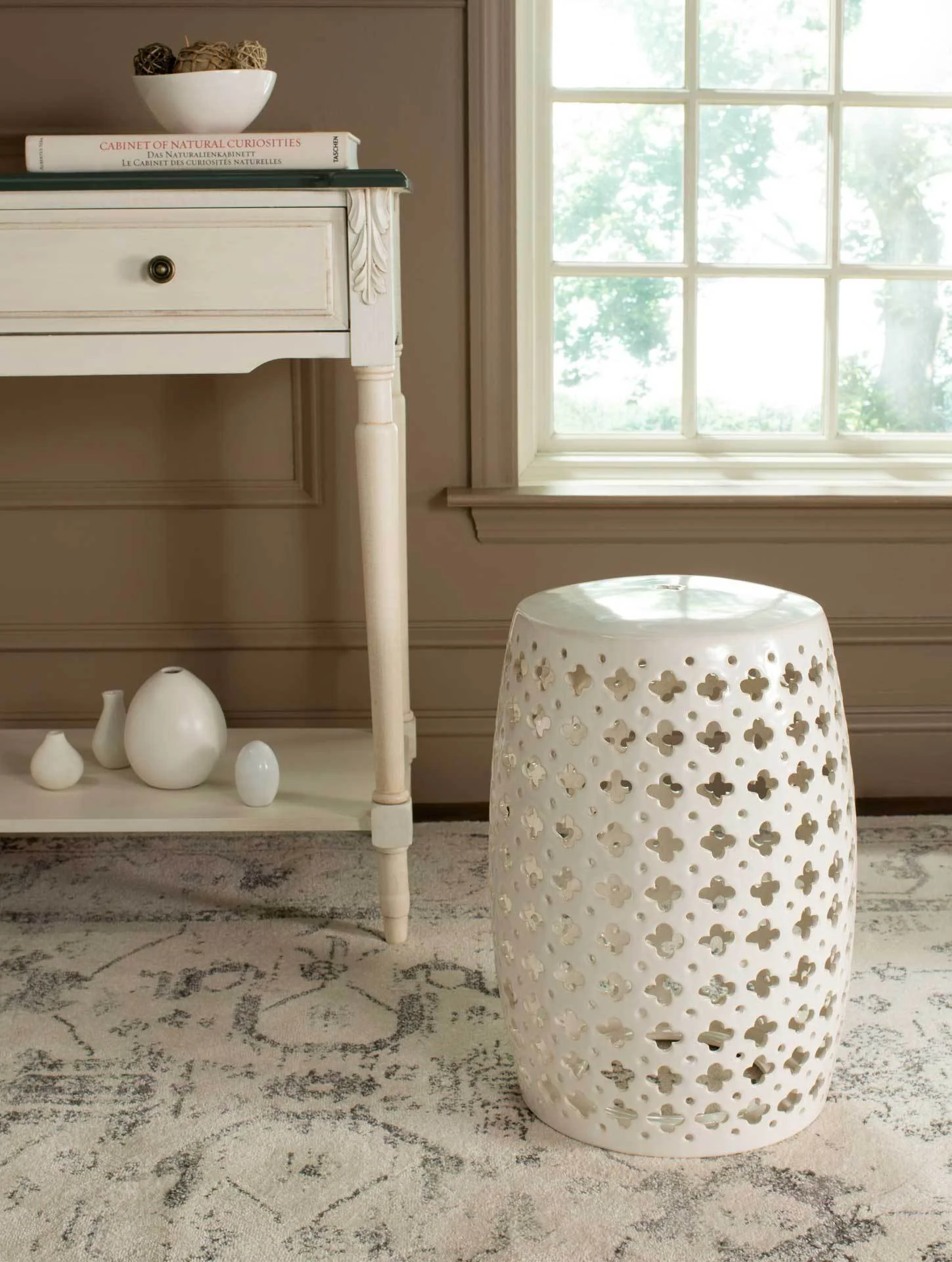 Laila Garden Stool Creme - Image 3