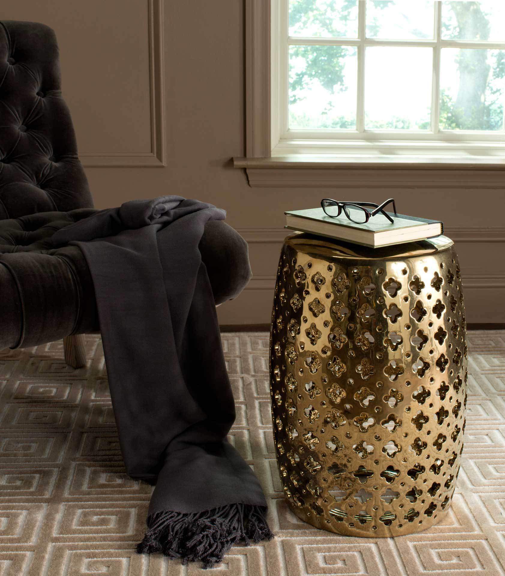 Laila Garden Stool Gold - Image 3