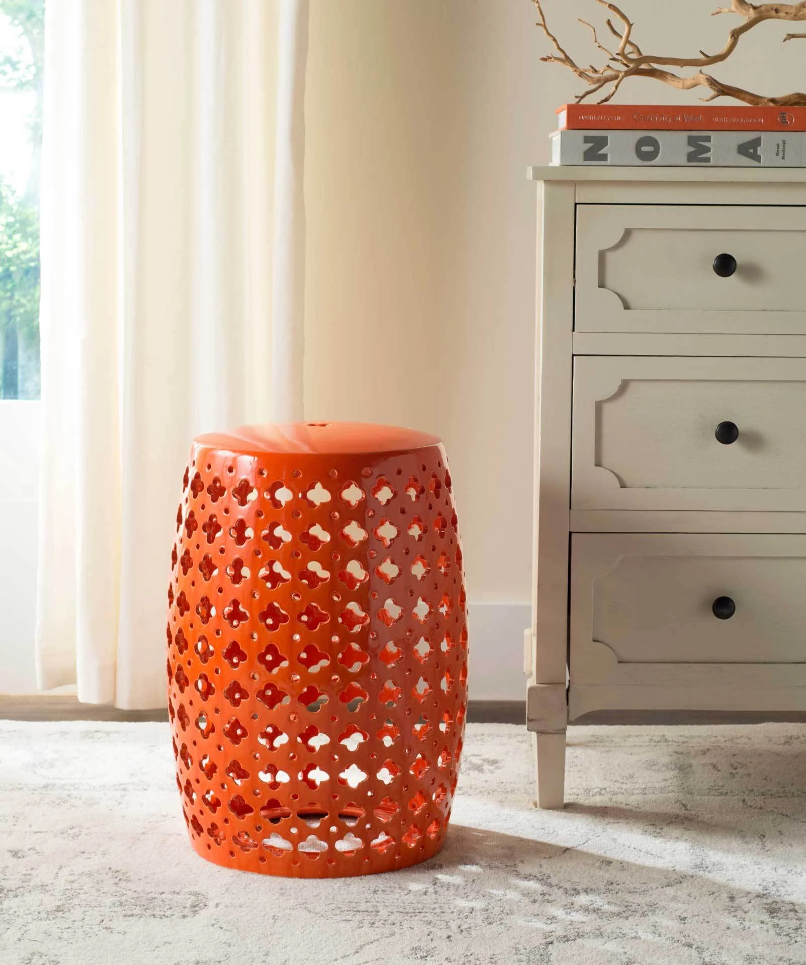 Laila Garden Stool Orange - Image 3