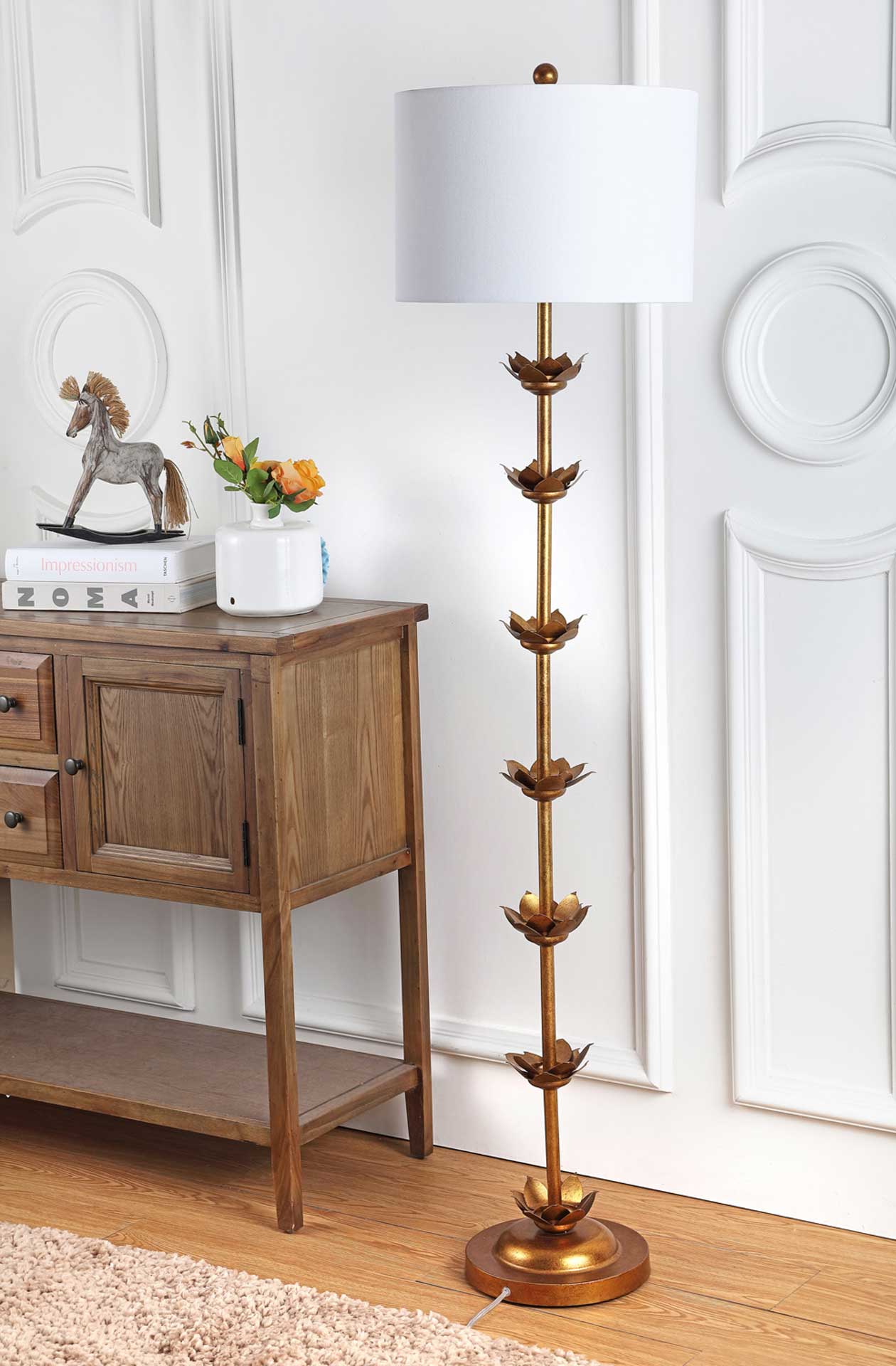 Lainey Leaf Floor Lamp Antique Gold - Image 3