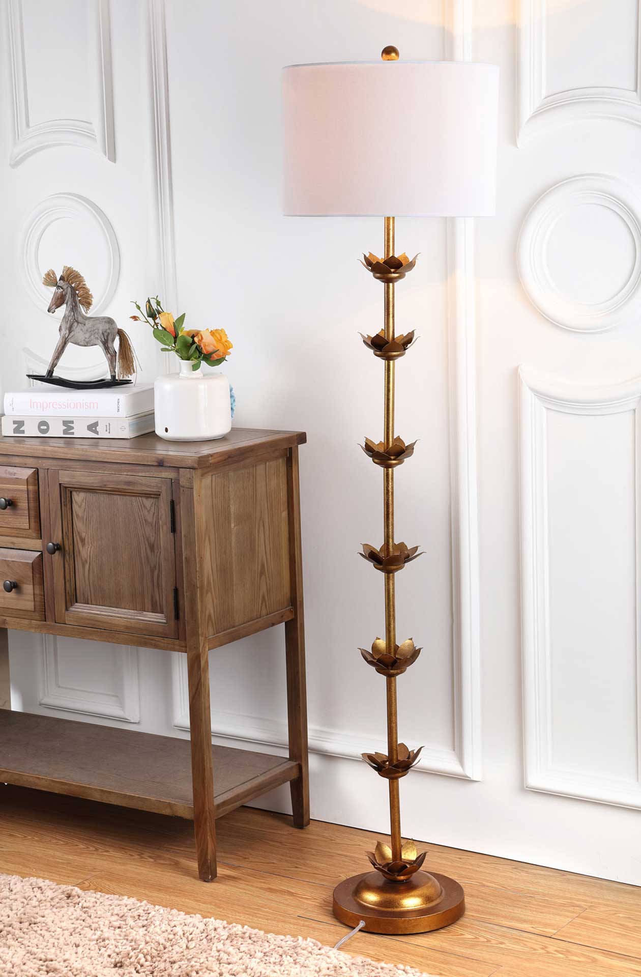 Lainey Leaf Floor Lamp Antique Gold - Image 4