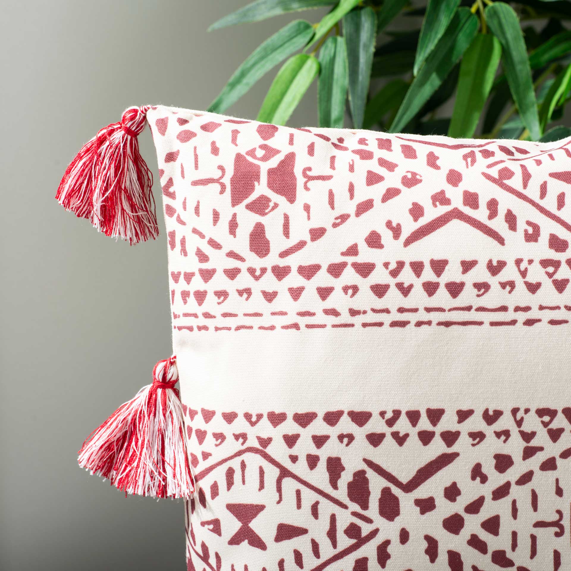 Lakh Pillow Beige/Red - Image 3