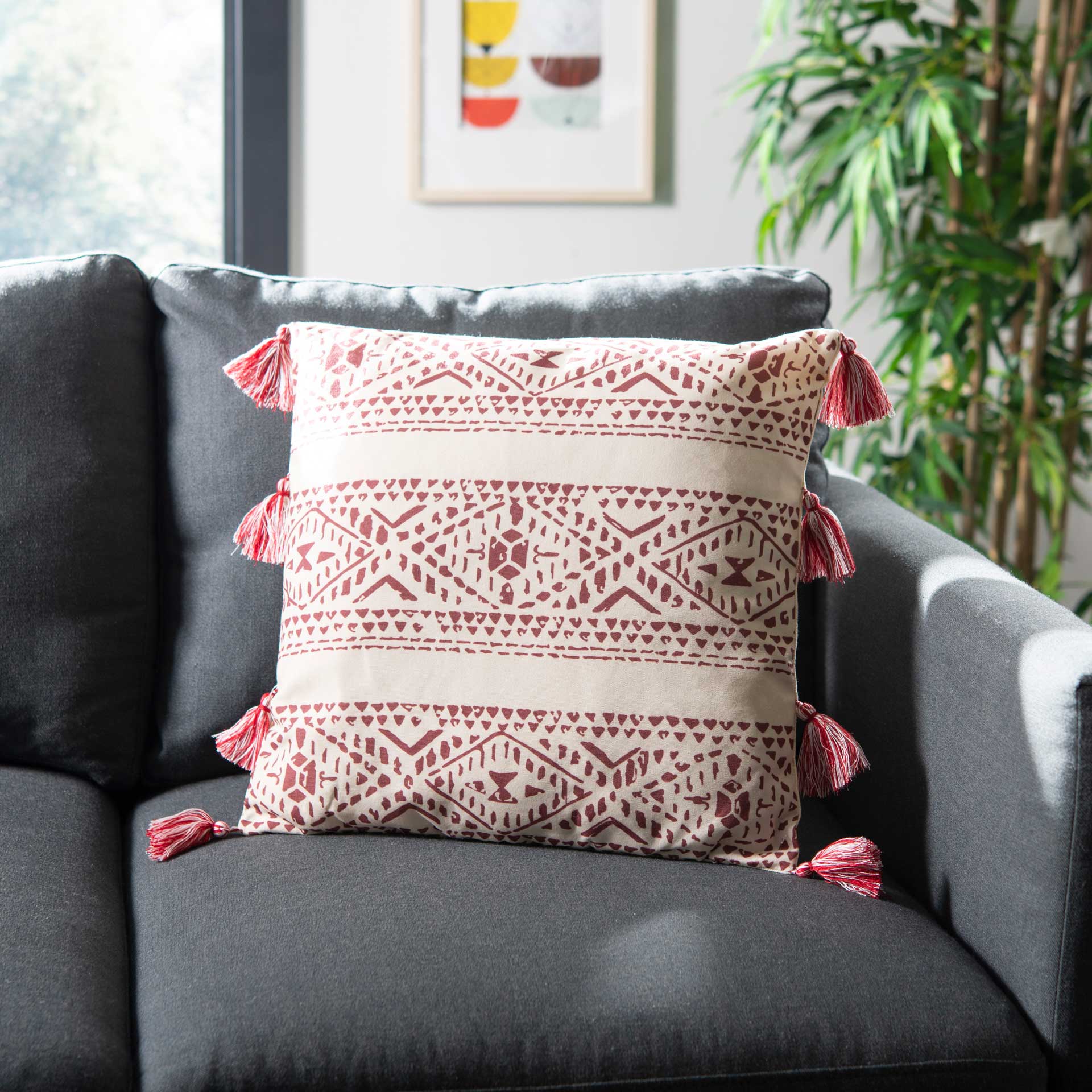Lakh Pillow Beige/Red - Image 5