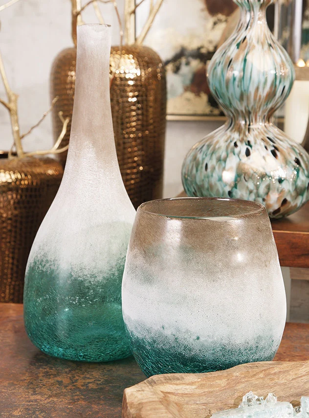 Lakin Blue Frosted Tall Vase - Image 2