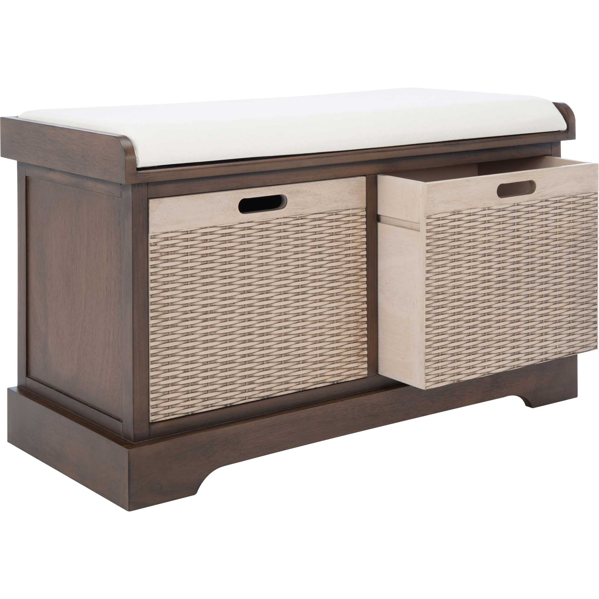 Lali 2 Drawer/Cushion Storage Bench Brown - Image 2