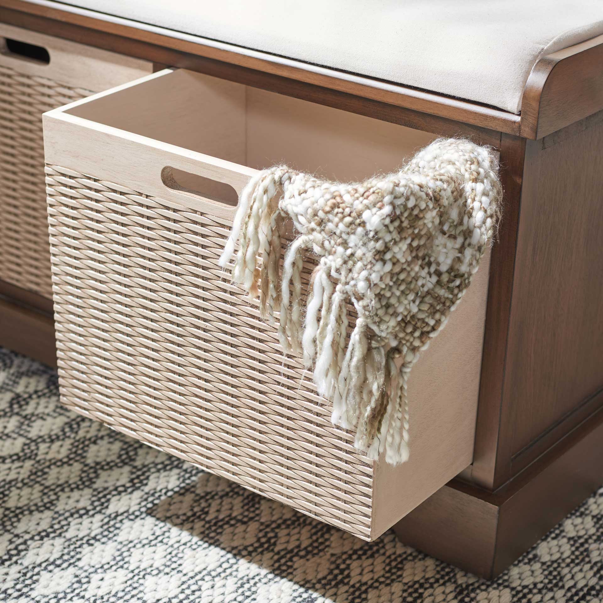 Lali 2 Drawer/Cushion Storage Bench Brown - Image 7