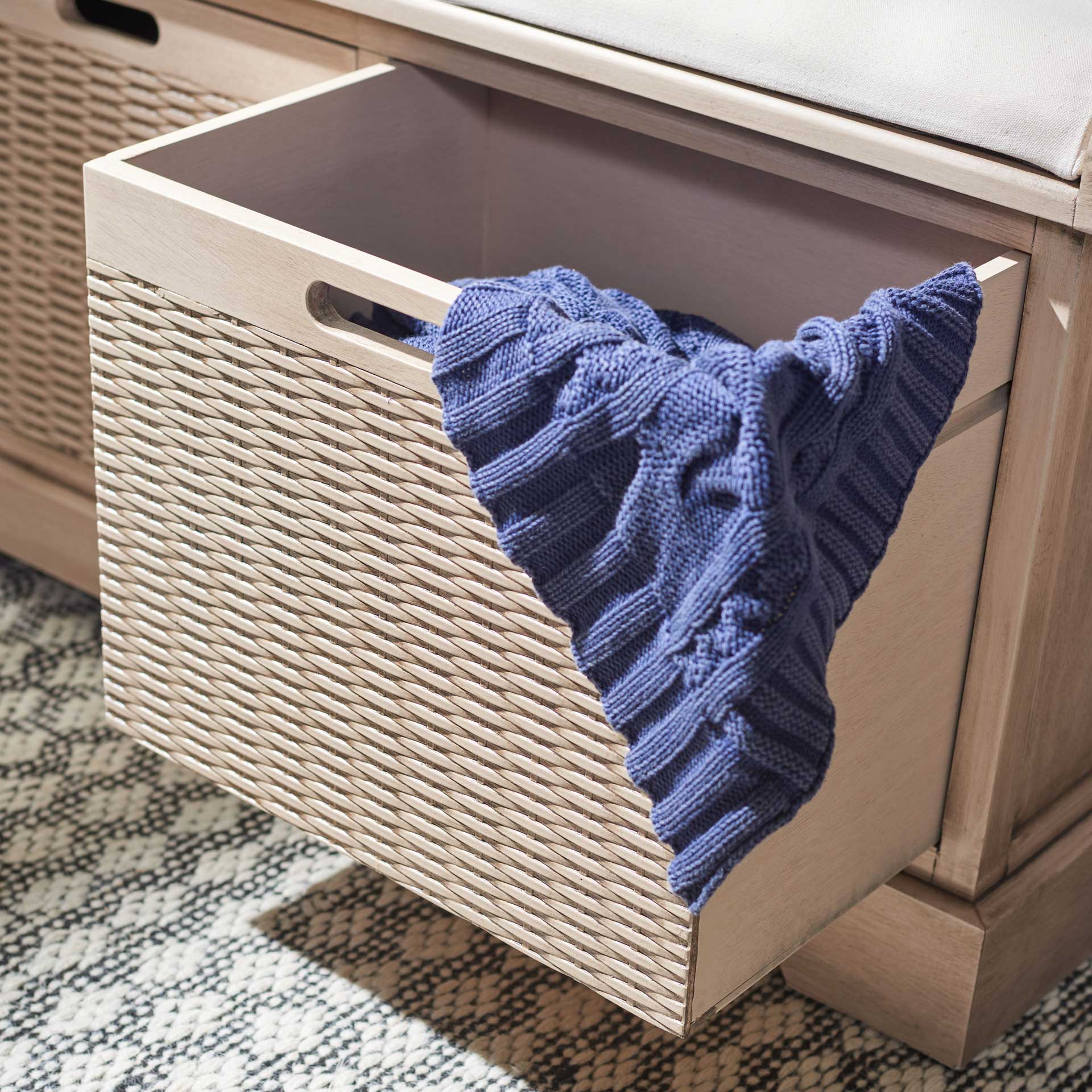 Lali 2 Drawer/Cushion Storage Bench Sand - Image 7