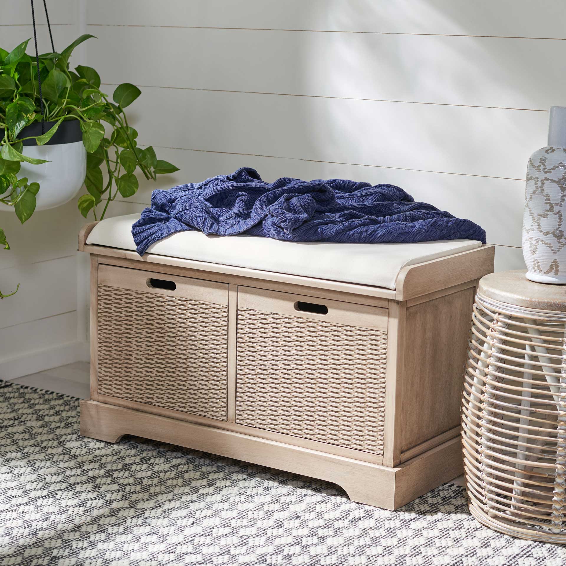 Lali 2 Drawer/Cushion Storage Bench Sand - Image 8
