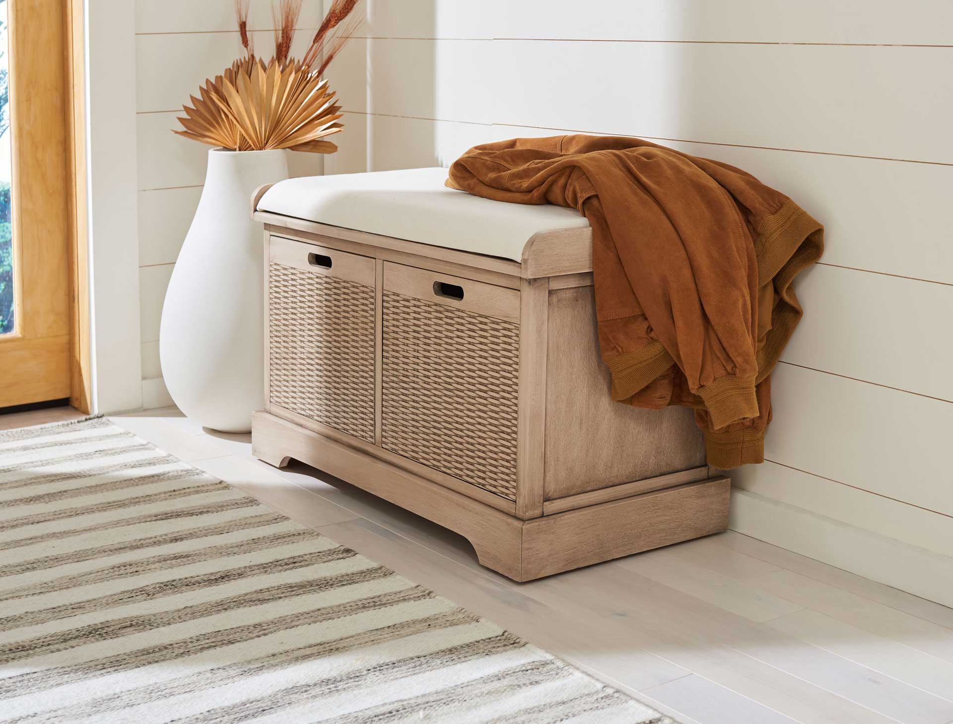 Lali 2 Drawer/Cushion Storage Bench Sand - Image 9