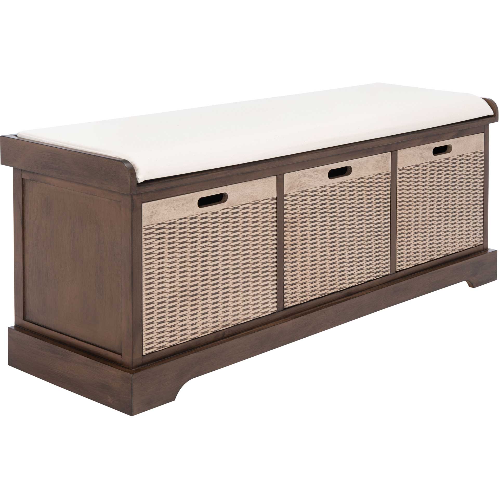 Lali 3 Drawer/Cushion Storage Bench Brown - Image 3