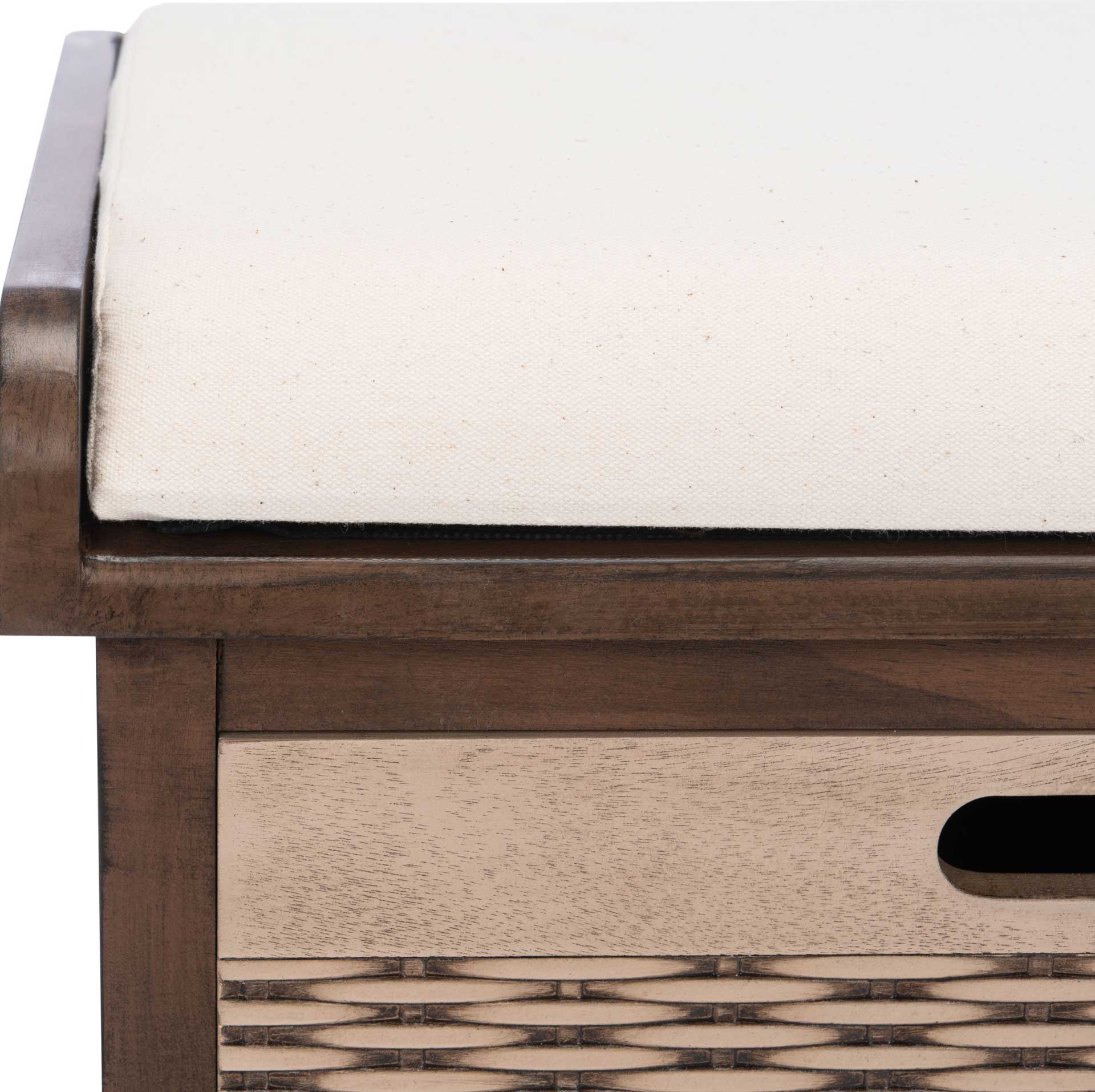 Lali 3 Drawer/Cushion Storage Bench Brown - Image 6