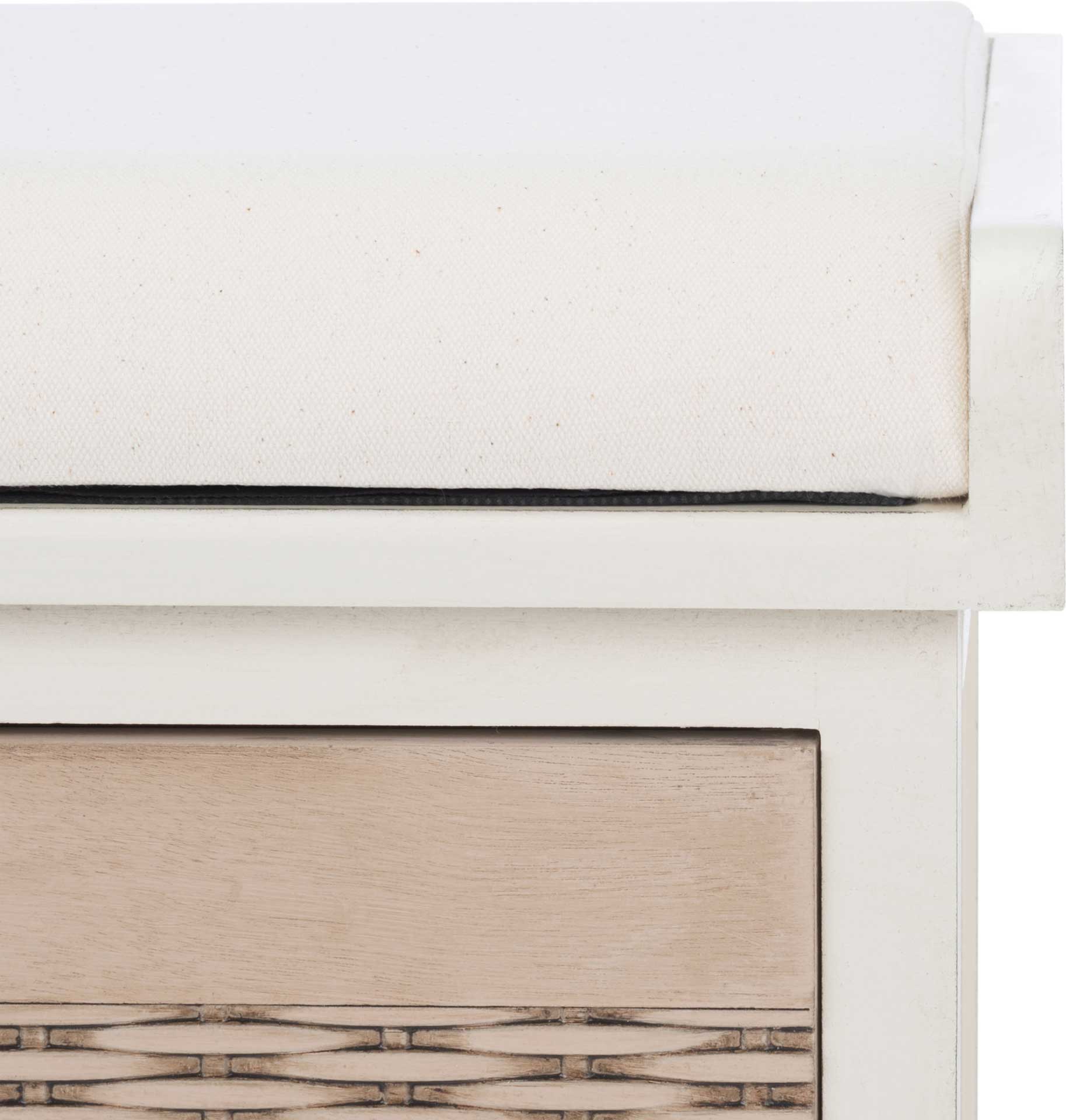 Lali 3 Drawer/Cushion Storage Bench Distressed White - Image 5