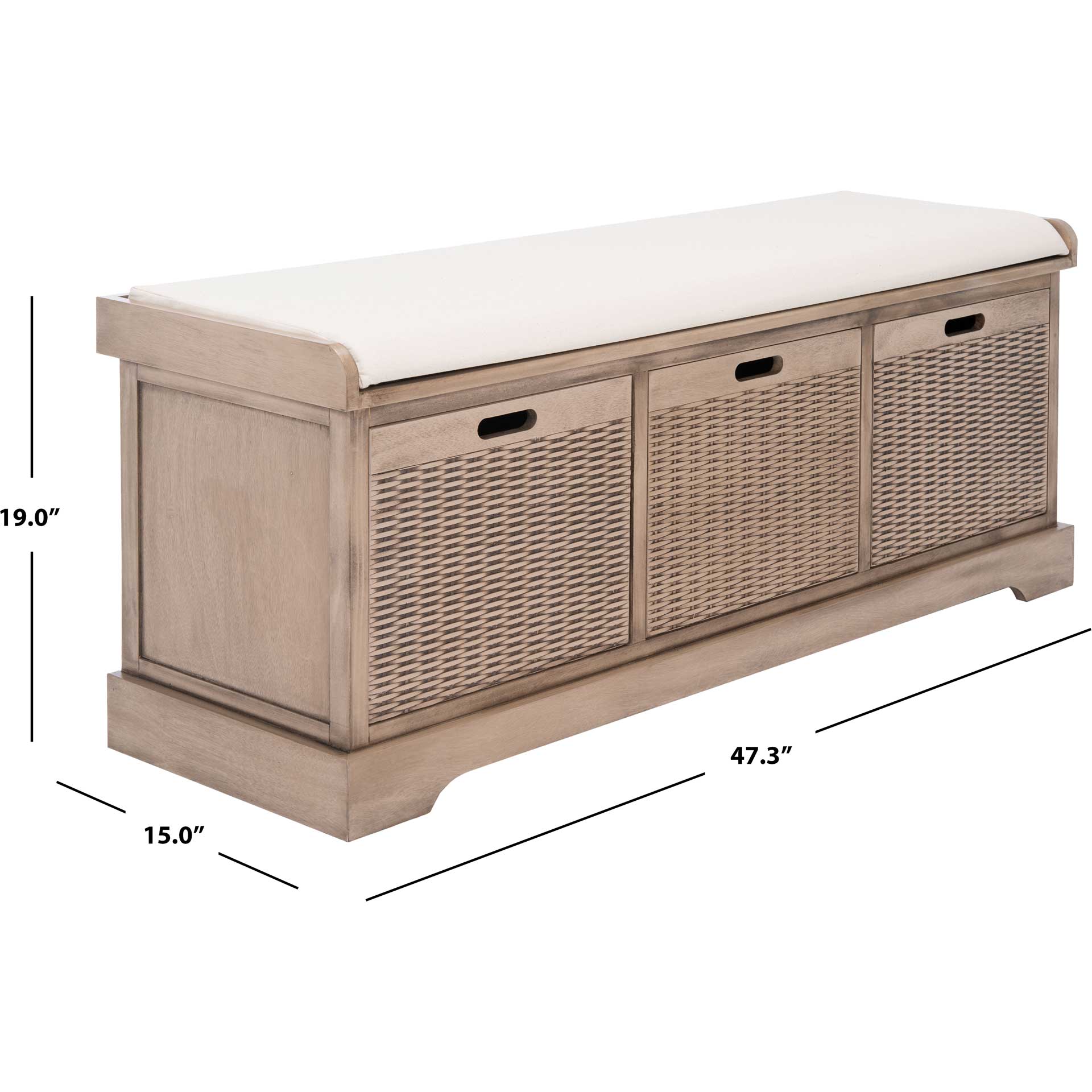 Lali 3 Drawer/Cushion Storage Bench Sand - Image 11