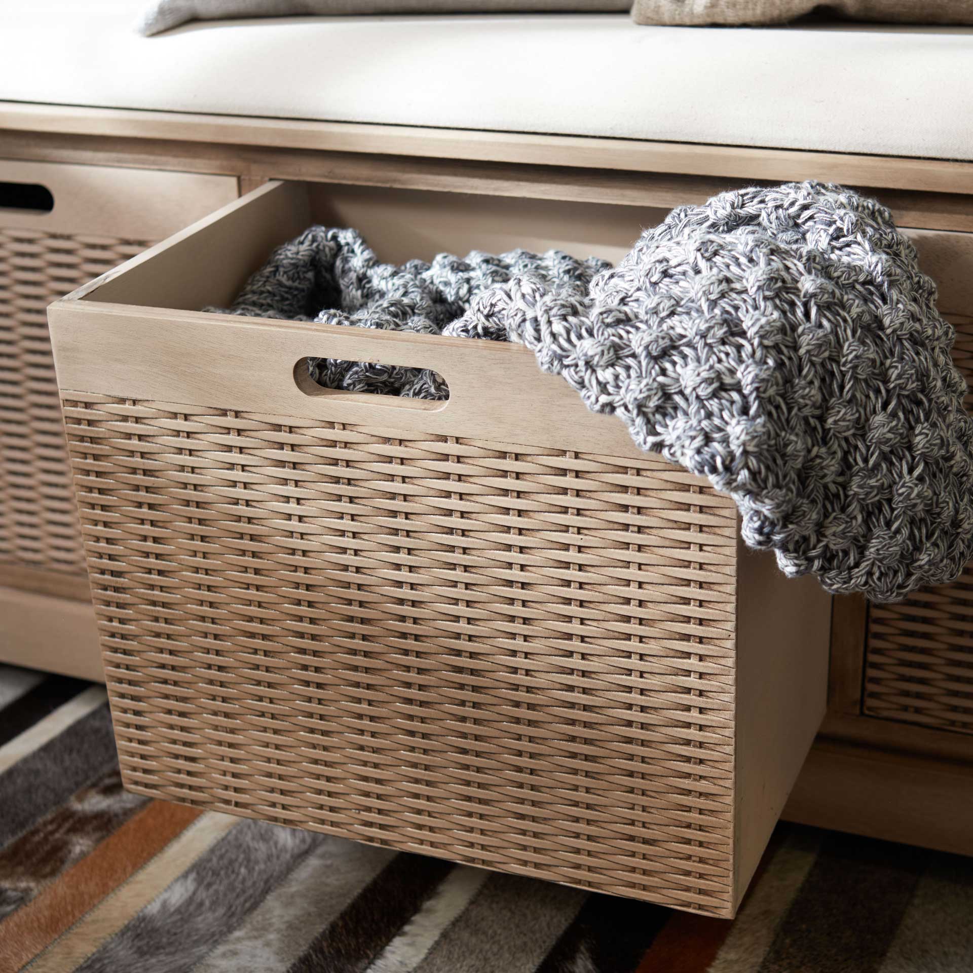Lali 3 Drawer/Cushion Storage Bench Sand - Image 8