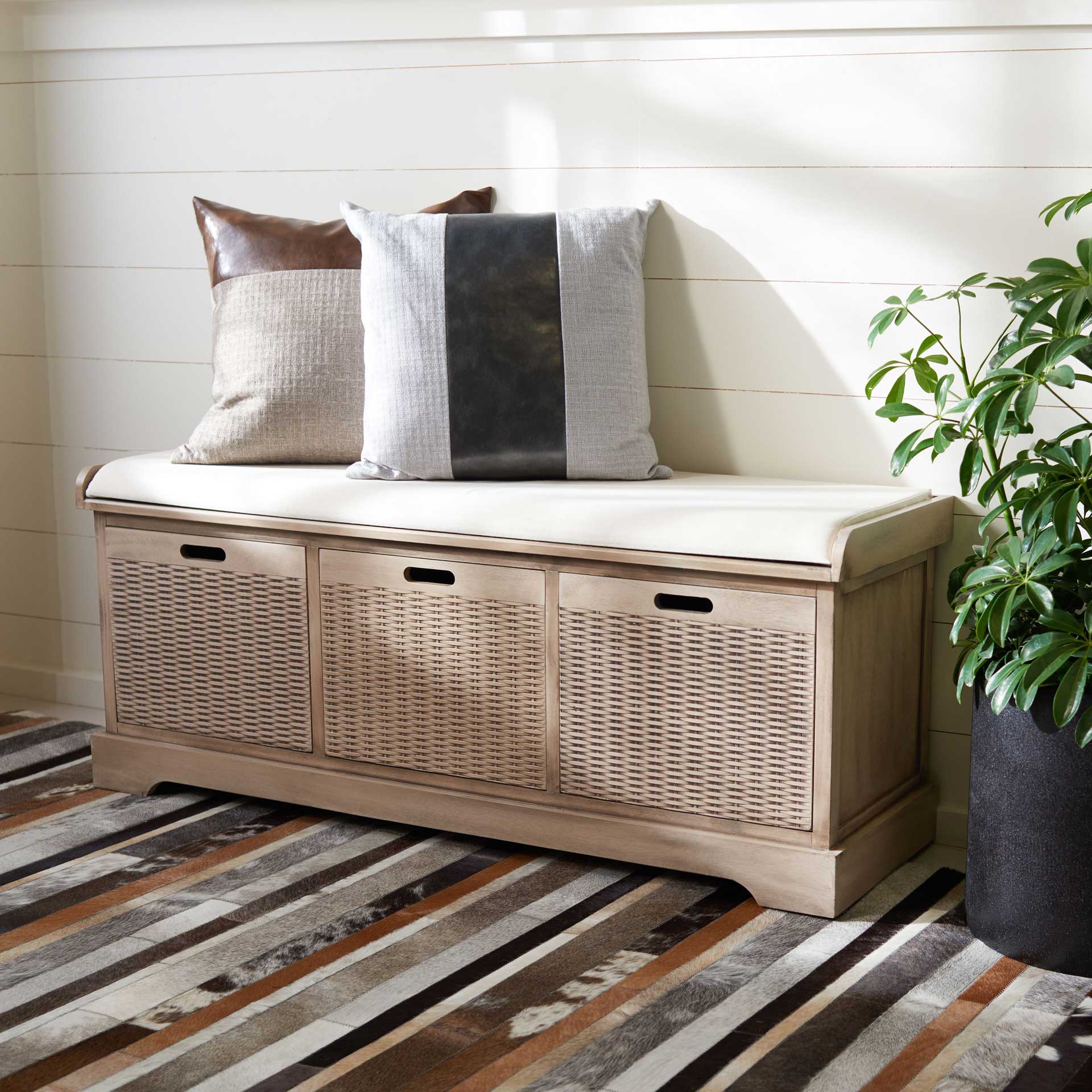 Lali 3 Drawer/Cushion Storage Bench Sand - Image 9
