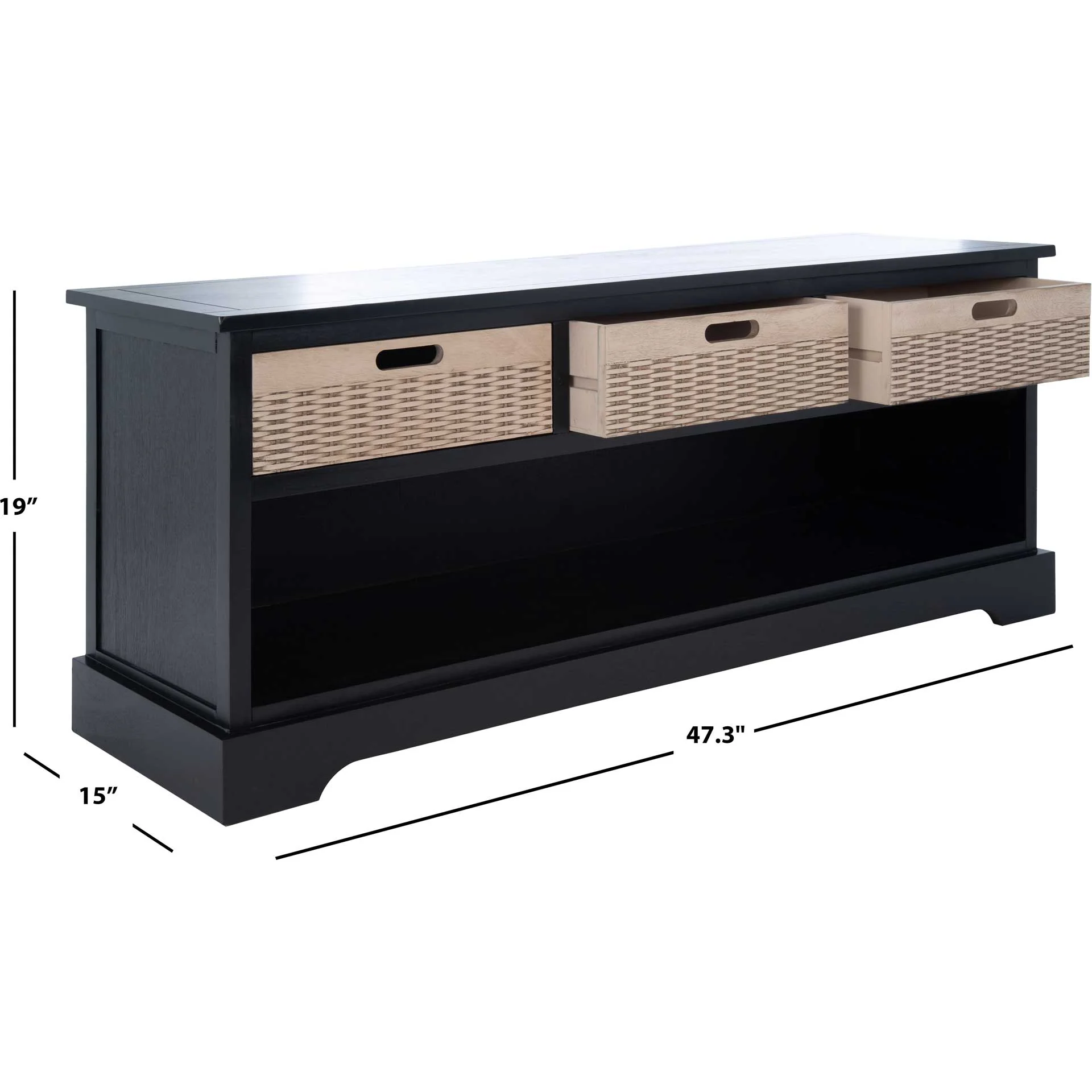 Lali 3 Drawer Storage Bench Black - Image 10