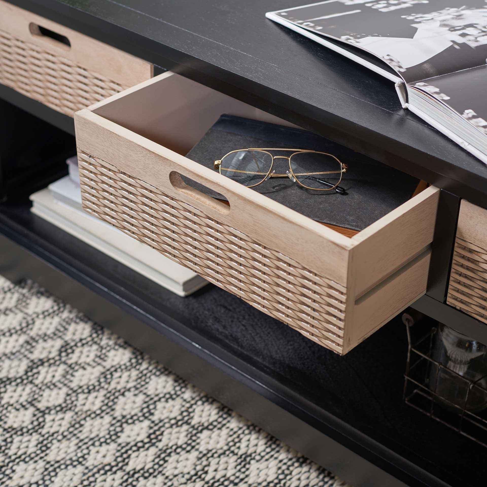 Lali 3 Drawer Storage Bench Black - Image 7
