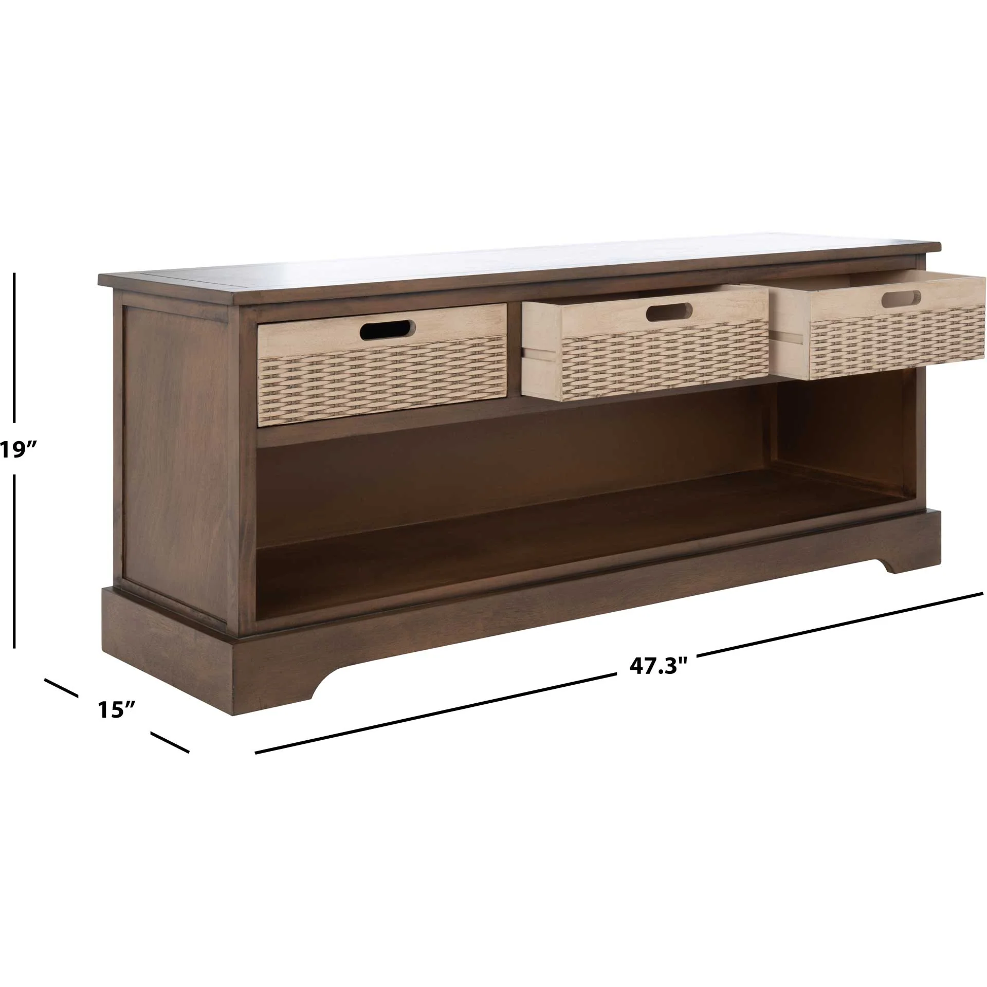 Lali 3 Drawer Storage Bench Brown - Image 10