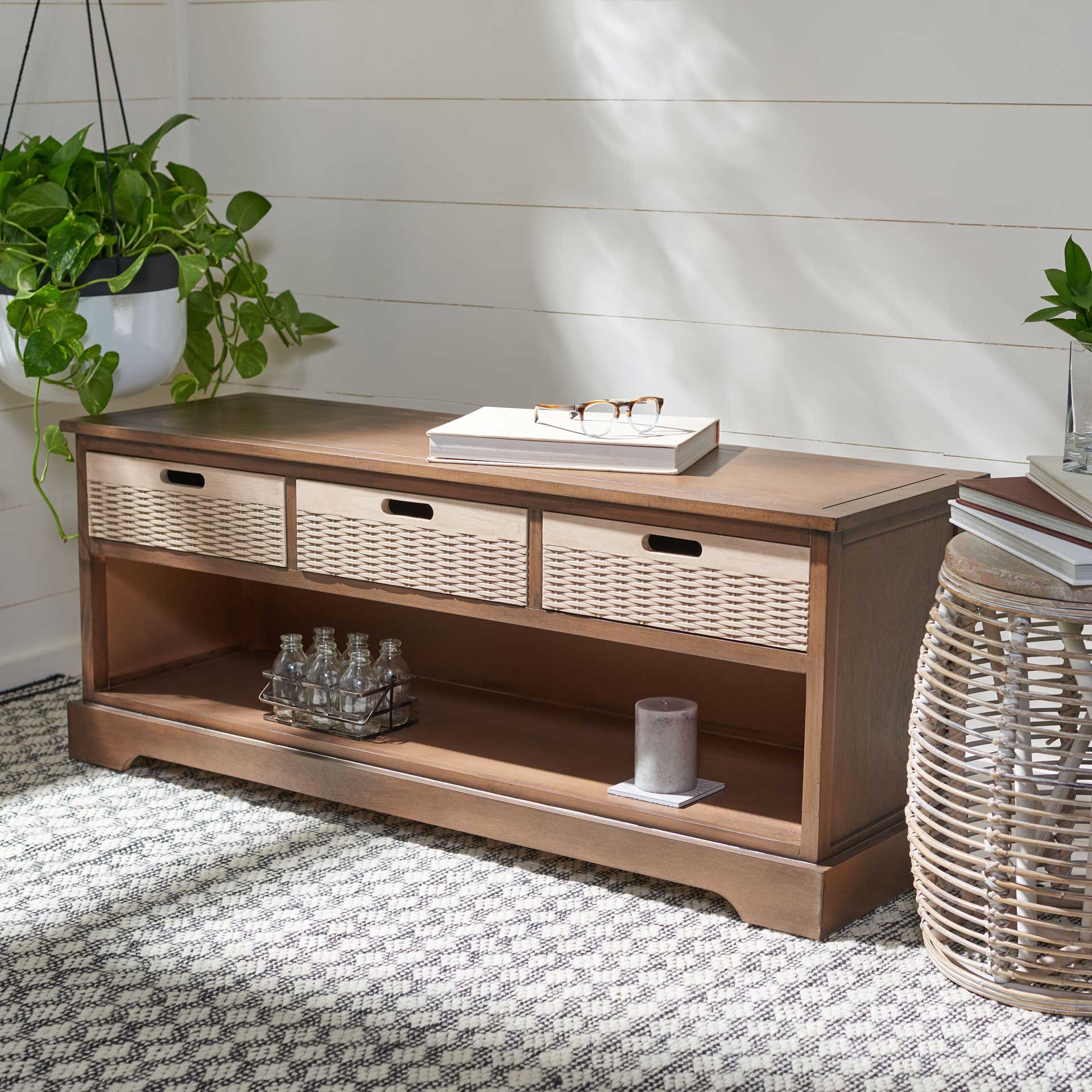 Lali 3 Drawer Storage Bench Brown - Image 8