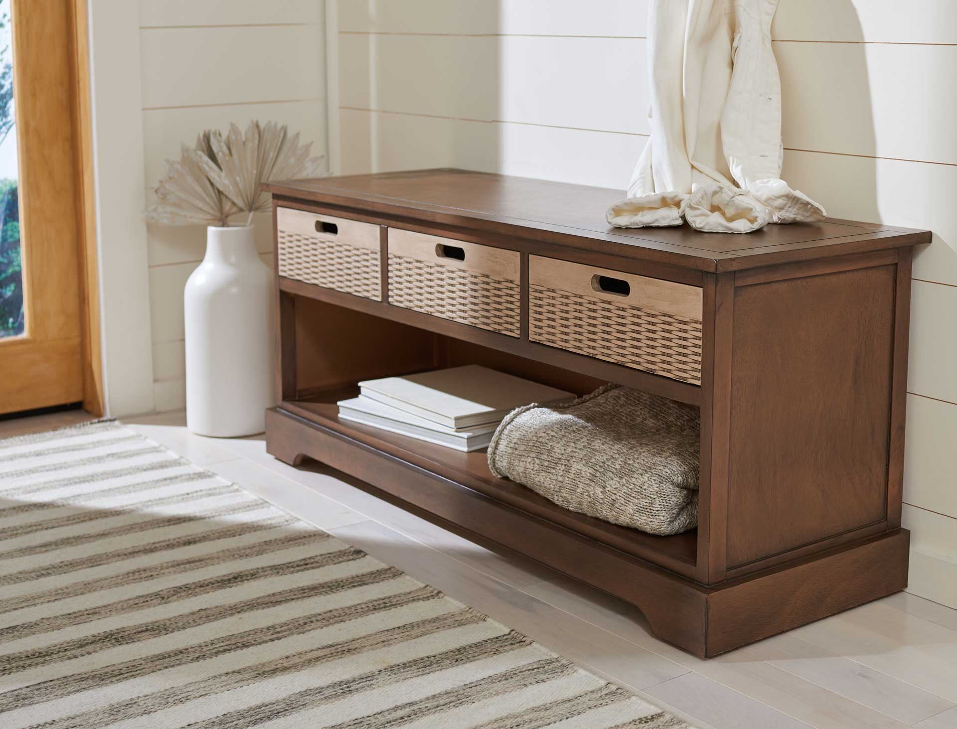 Lali 3 Drawer Storage Bench Brown - Image 9