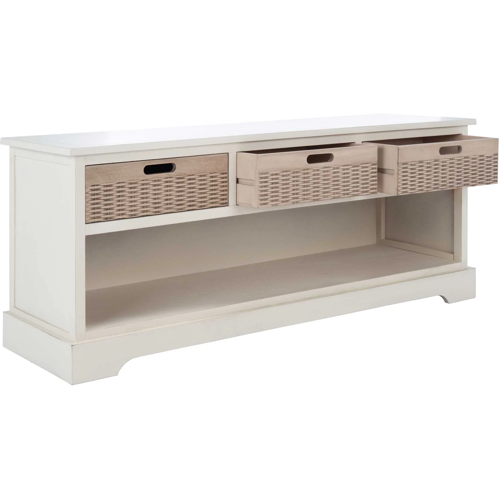 Lali 3 Drawer Storage Bench Distressed White - Image 2