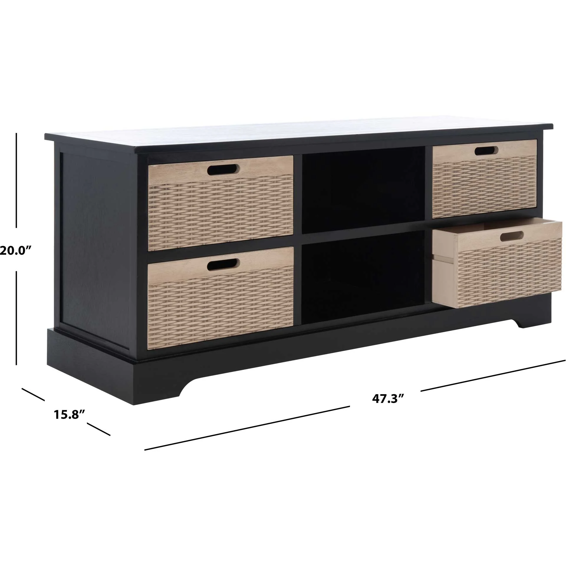 Lali 4 Drawer Media Stand Black - Image 8