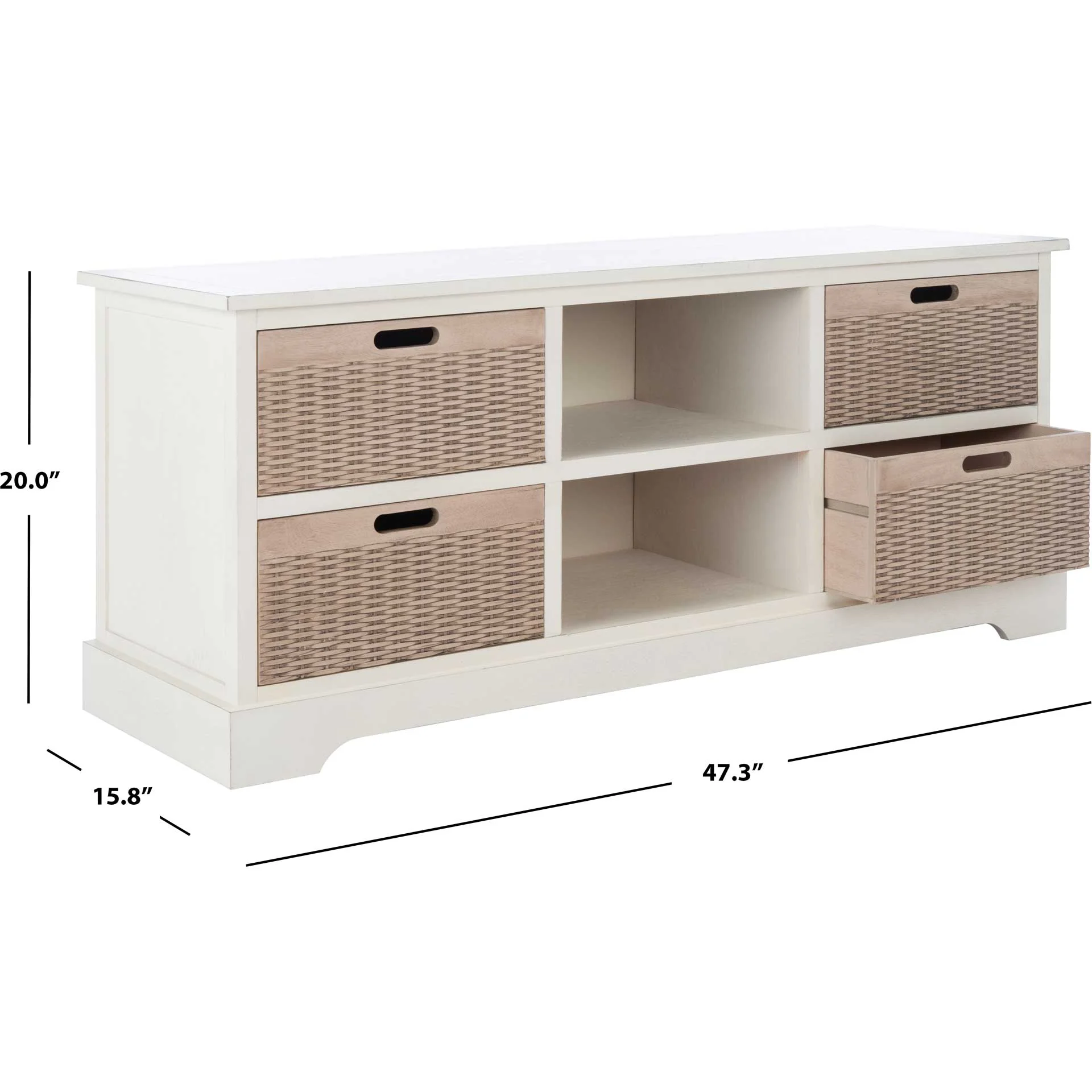 Lali 4 Drawer Media Stand Distressed White - Image 9