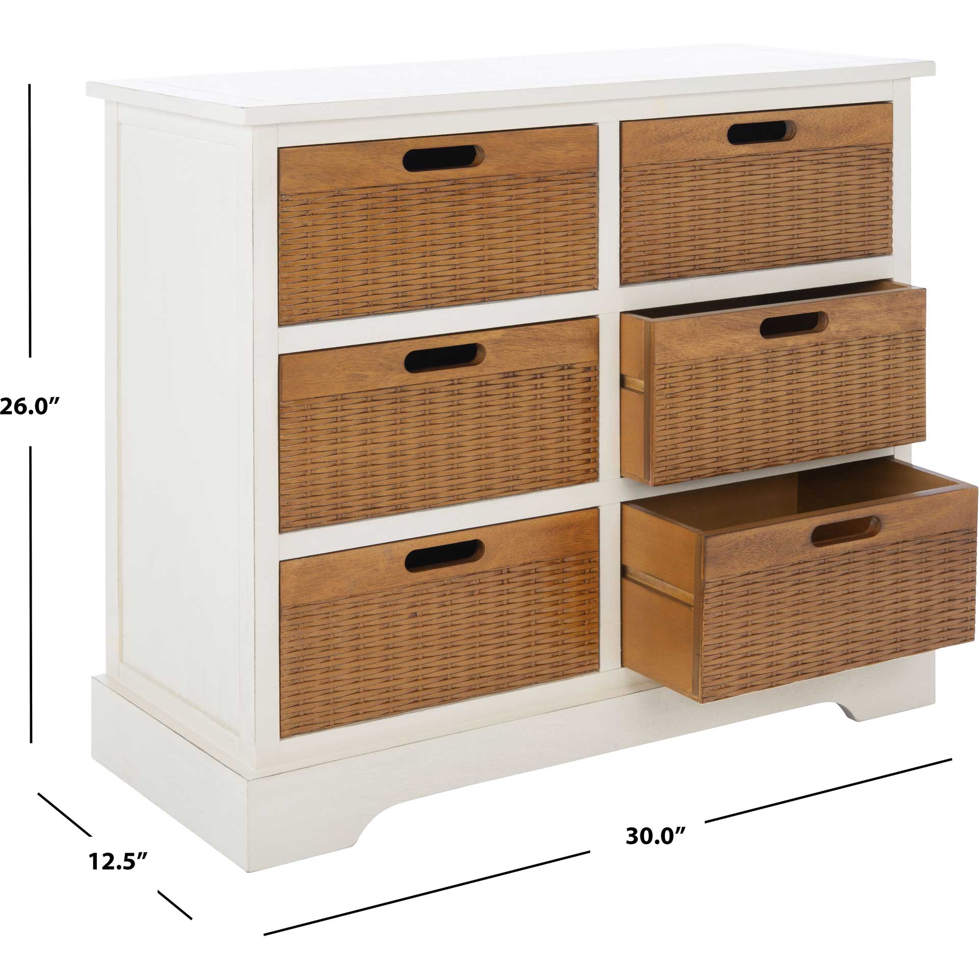 Lali 6 Drawer Storage Unit Distressed White - Image 10