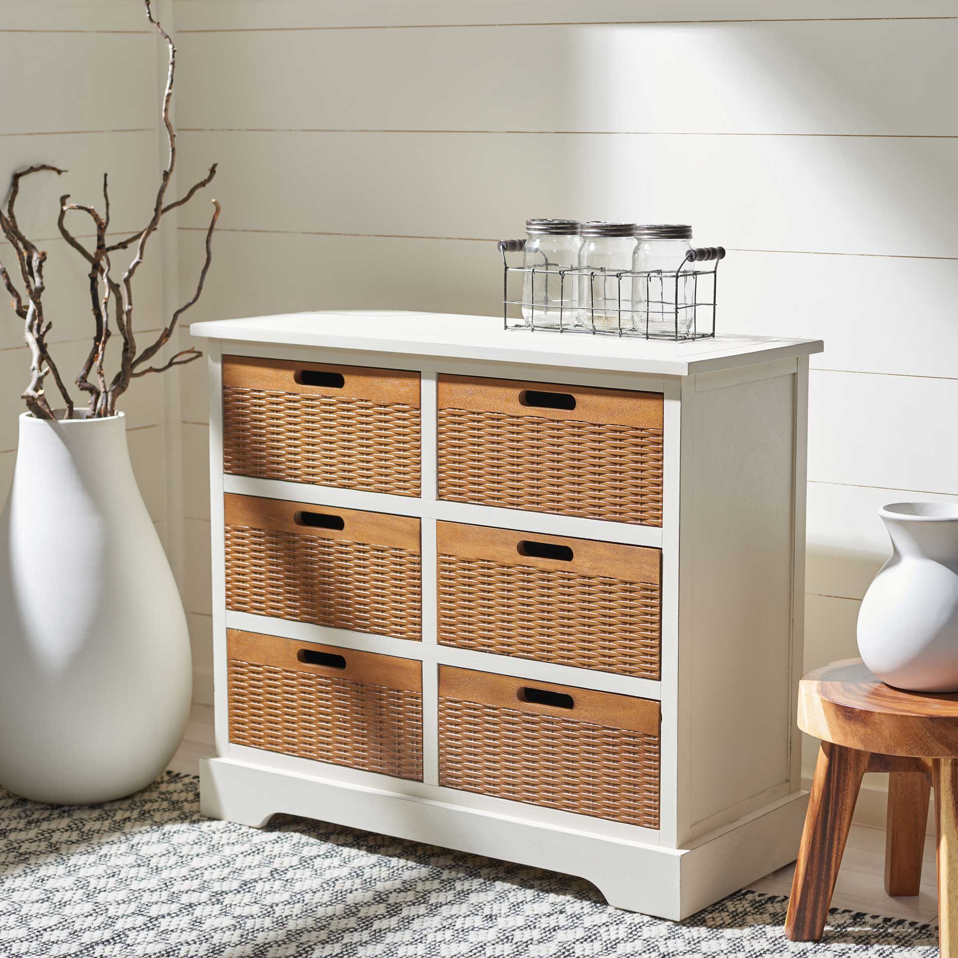 Lali 6 Drawer Storage Unit Distressed White - Image 9