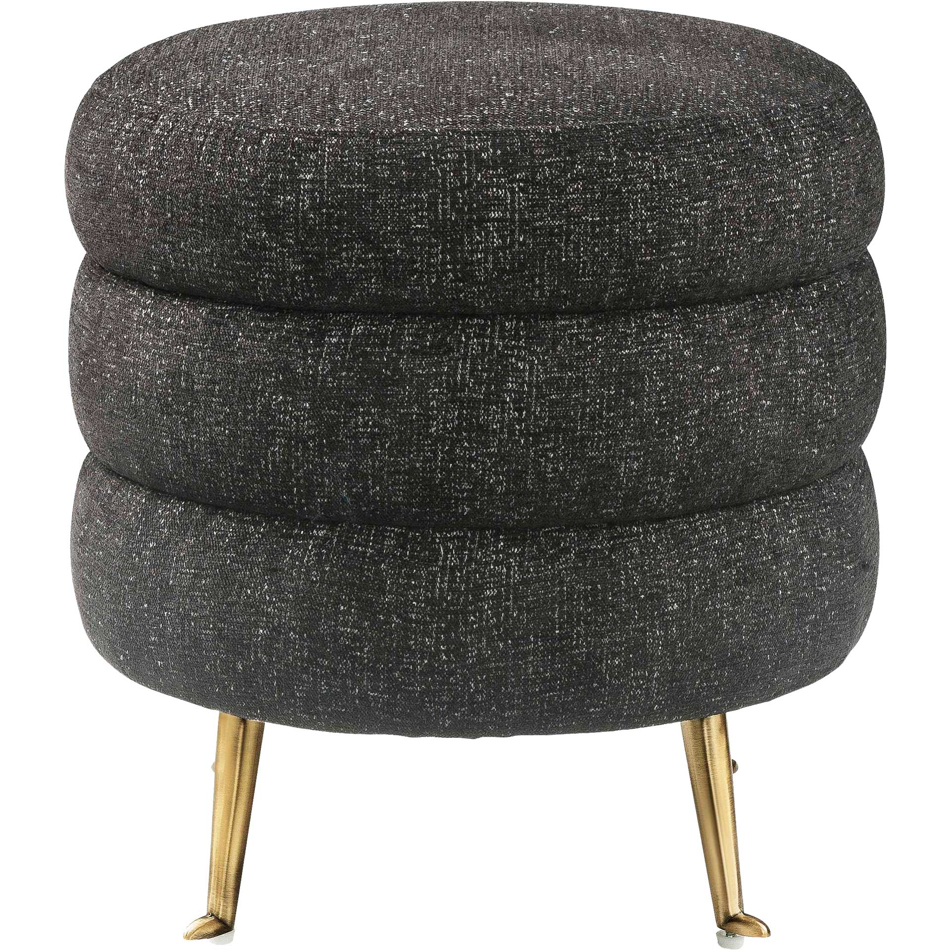 Lamar Tweed Ottoman Black - Image 2