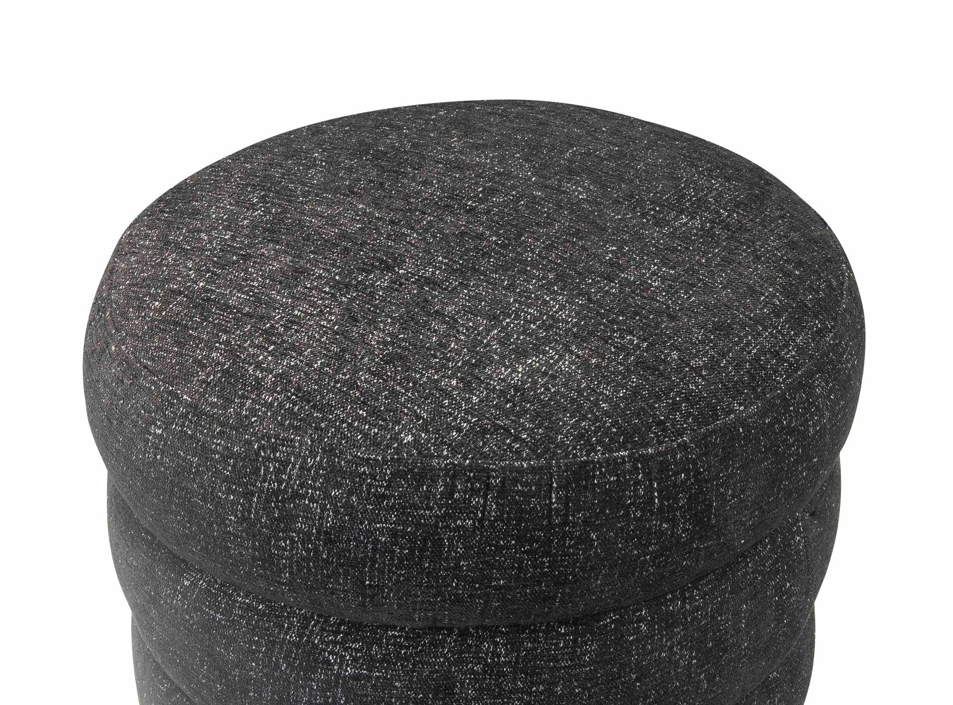 Lamar Tweed Ottoman Black - Image 3