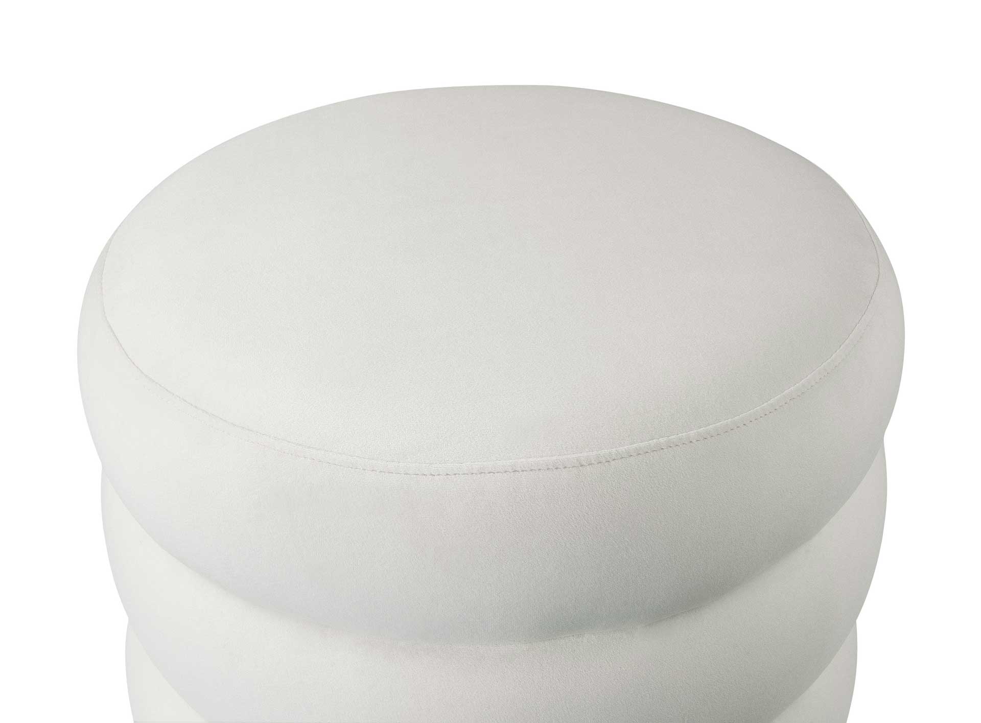 Lamar Velvet Ottoman Cream - Image 3