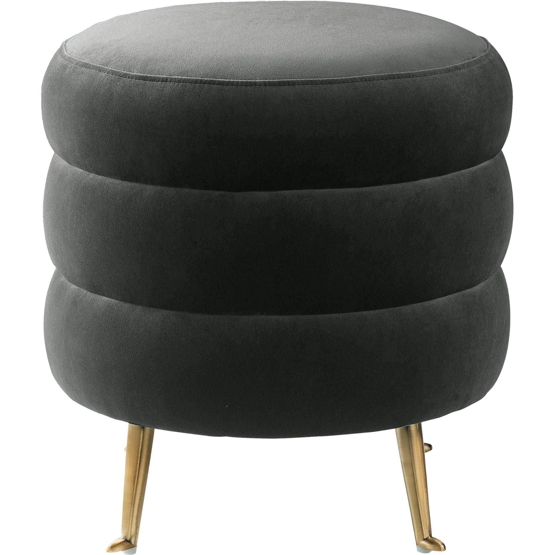Lamar Velvet Ottoman Gray - Image 2